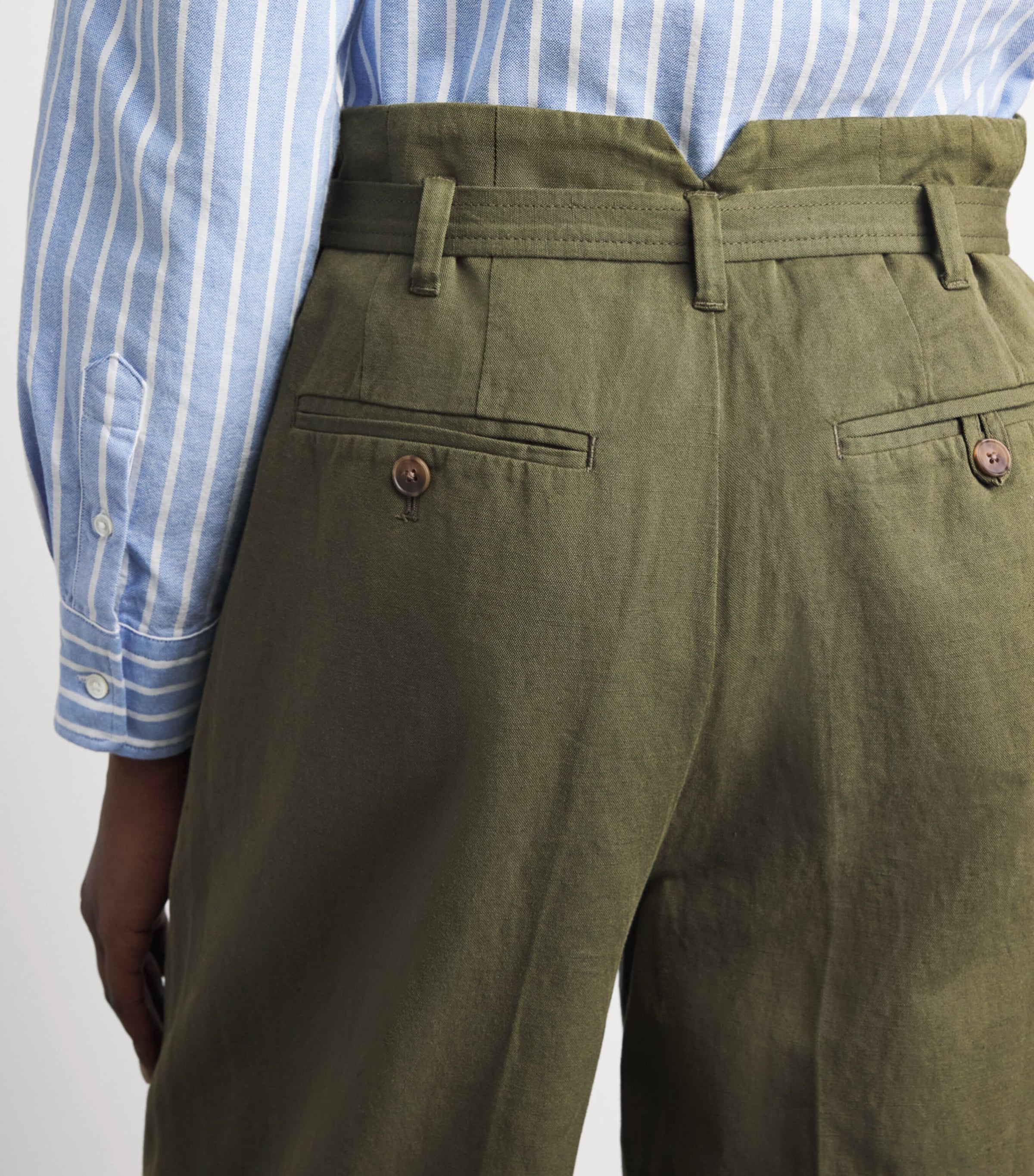 Polo Ralph Lauren Womens Woven Belted Trousers Olive Image 3