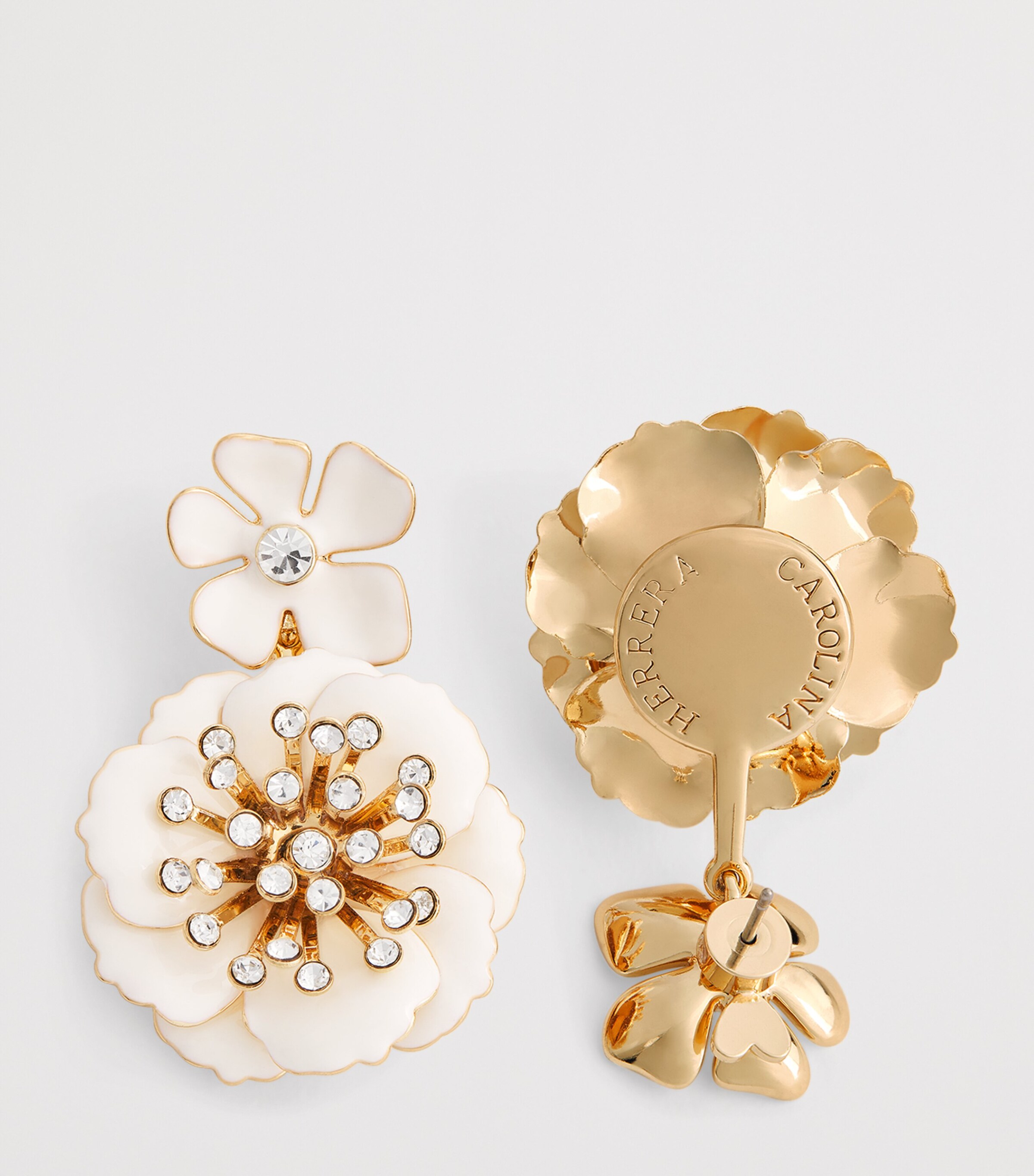 Carolina Herrera Statement Floral Drop Earrings White Image 6