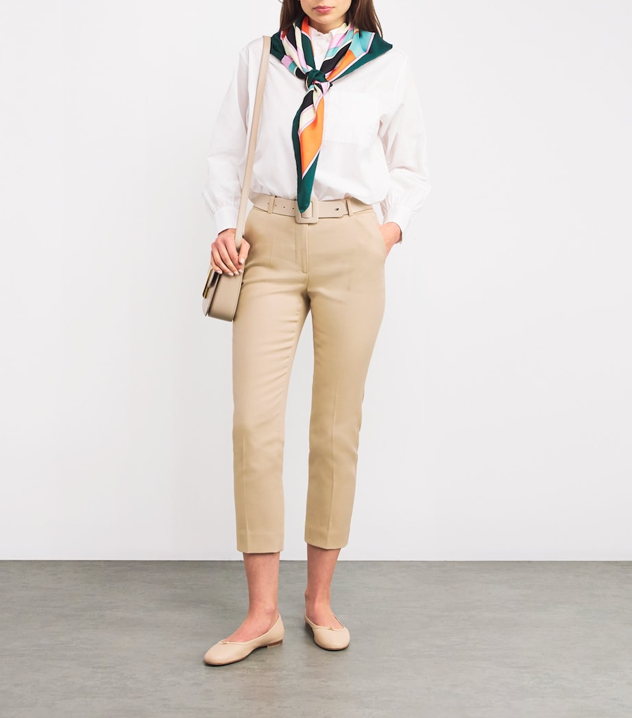 Stretch-Cotton Cigarette Trousers SAND Image 2