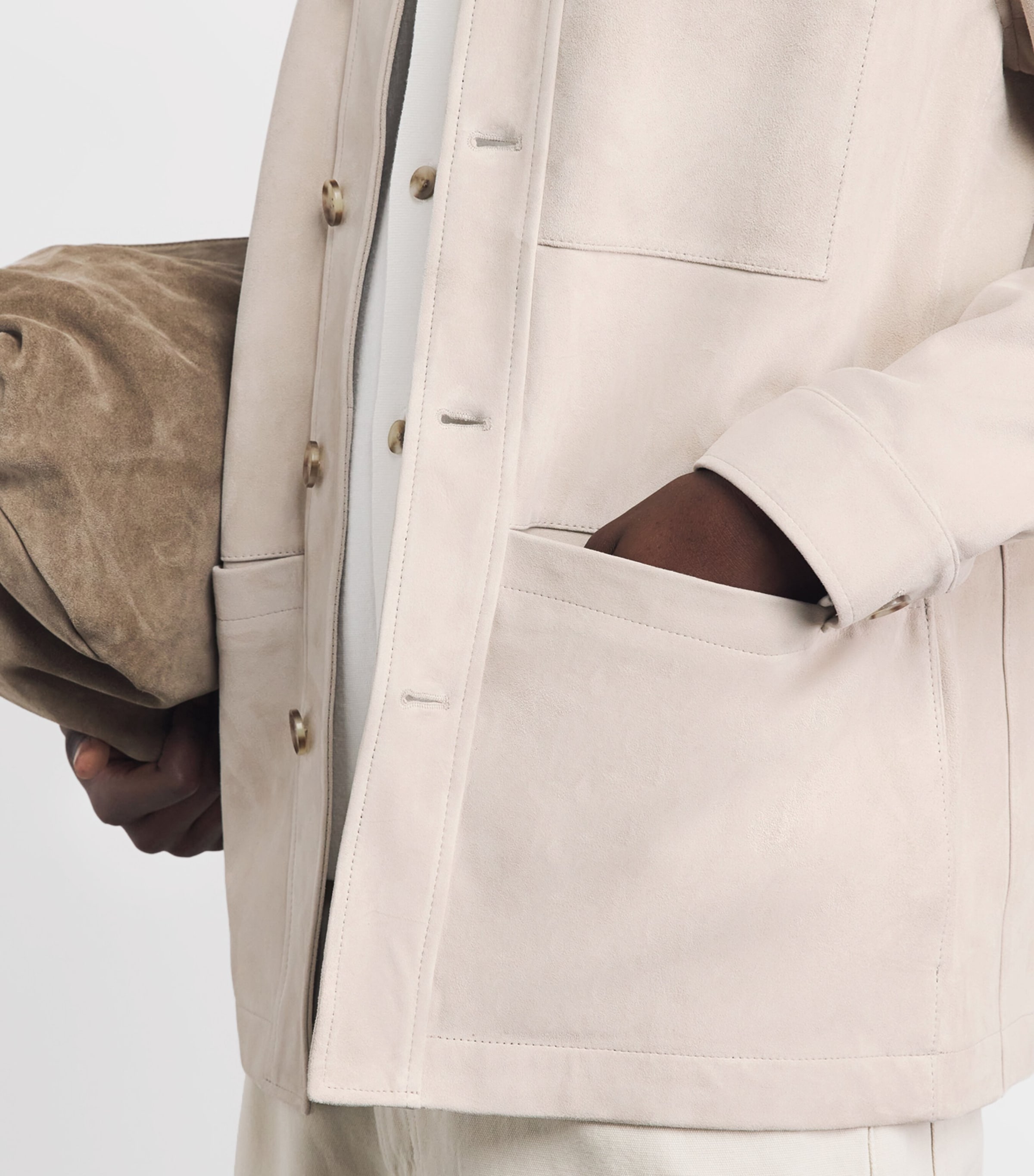 Vince Mens Suede Chore Jacket Image 3