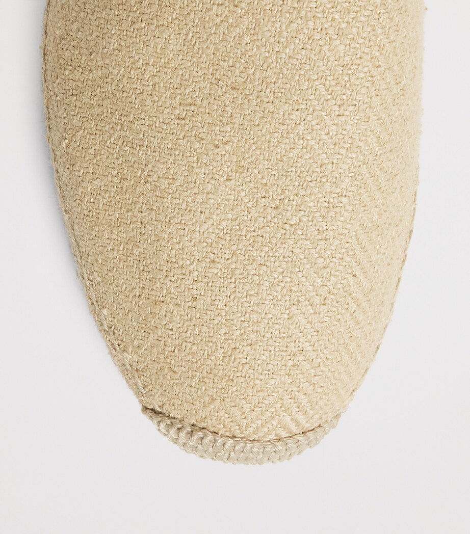 Ralph Lauren Purple Label Silk Herringbone Bosworth Flat Espadrilles Sand Image 6
