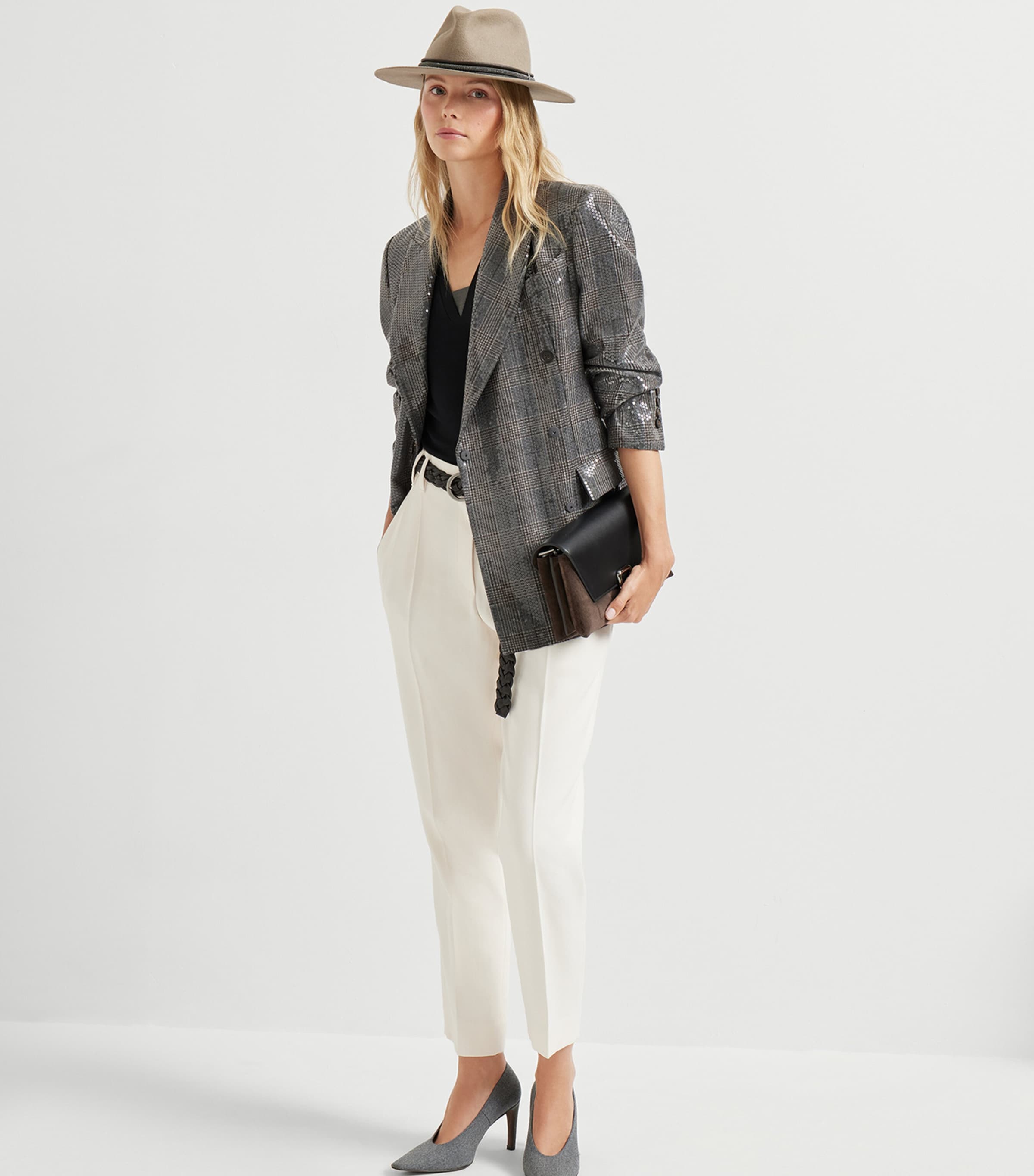 Stretch-Cotton Monili-Detail T-Shirt C101 Image 4