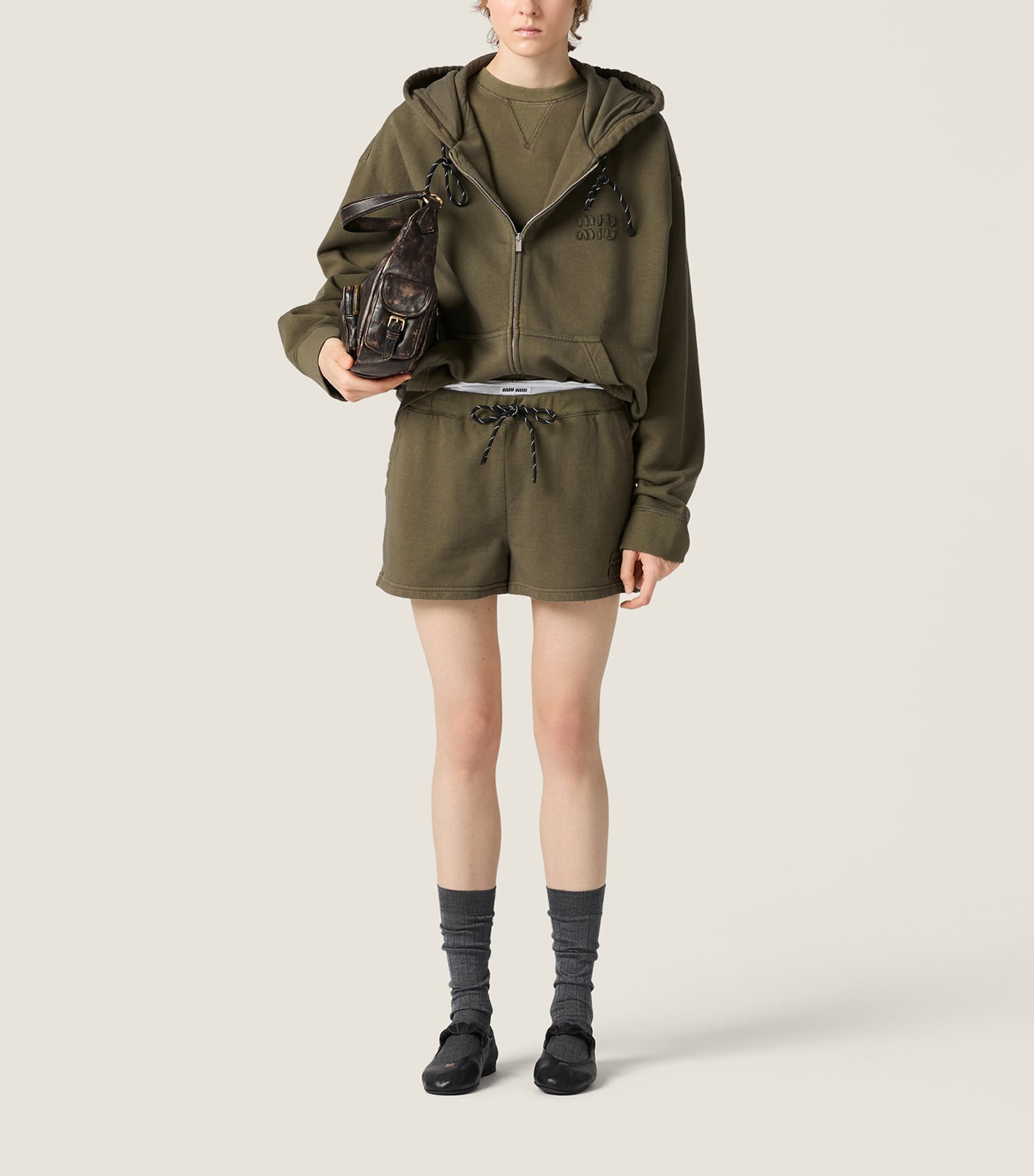 Miu Miu Womens Cotton Oversized Hoodie Image 2