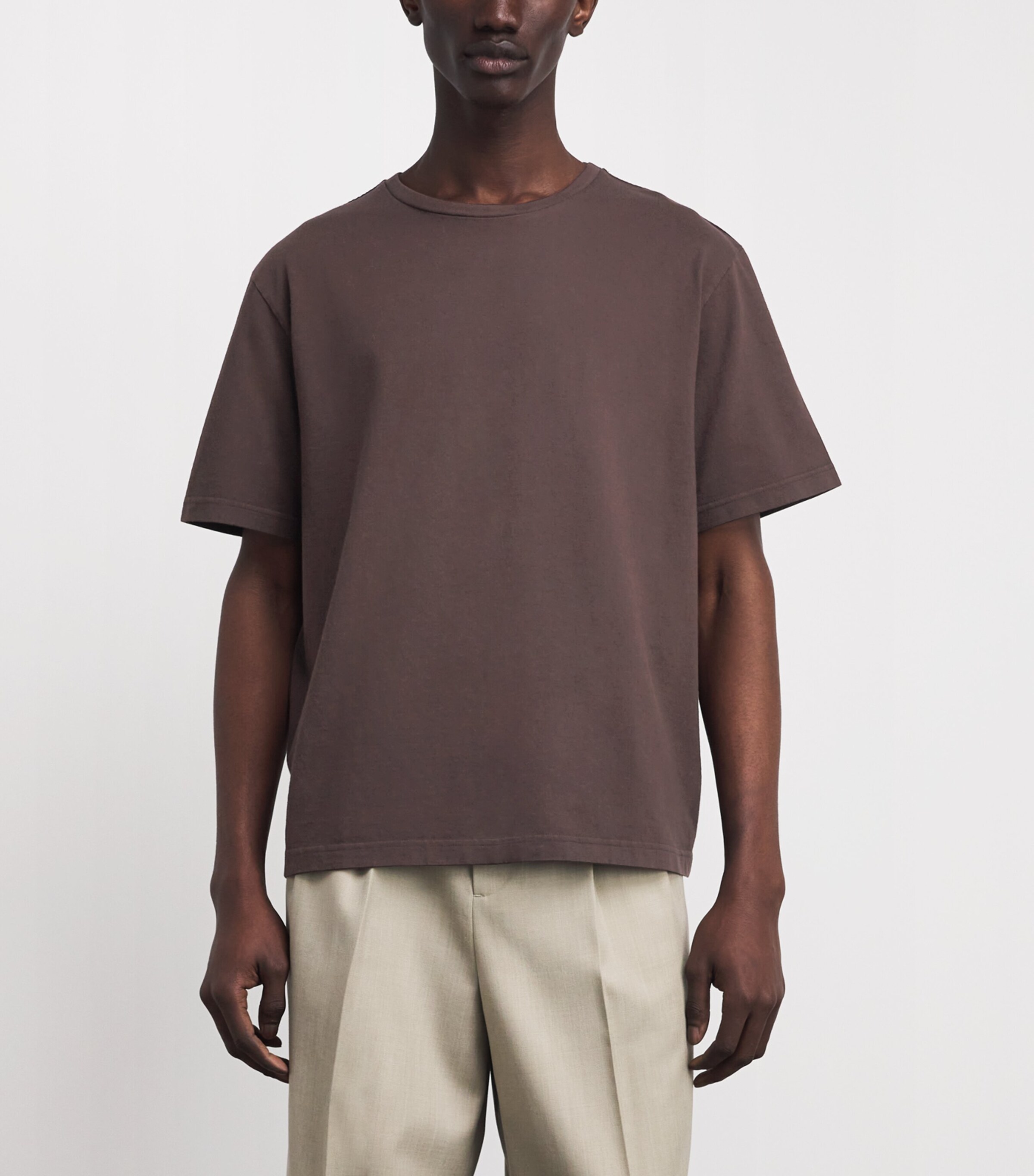 Le 17 Septembre Mens Cotton Boxy Oversized T-Shirt Brown Image 3