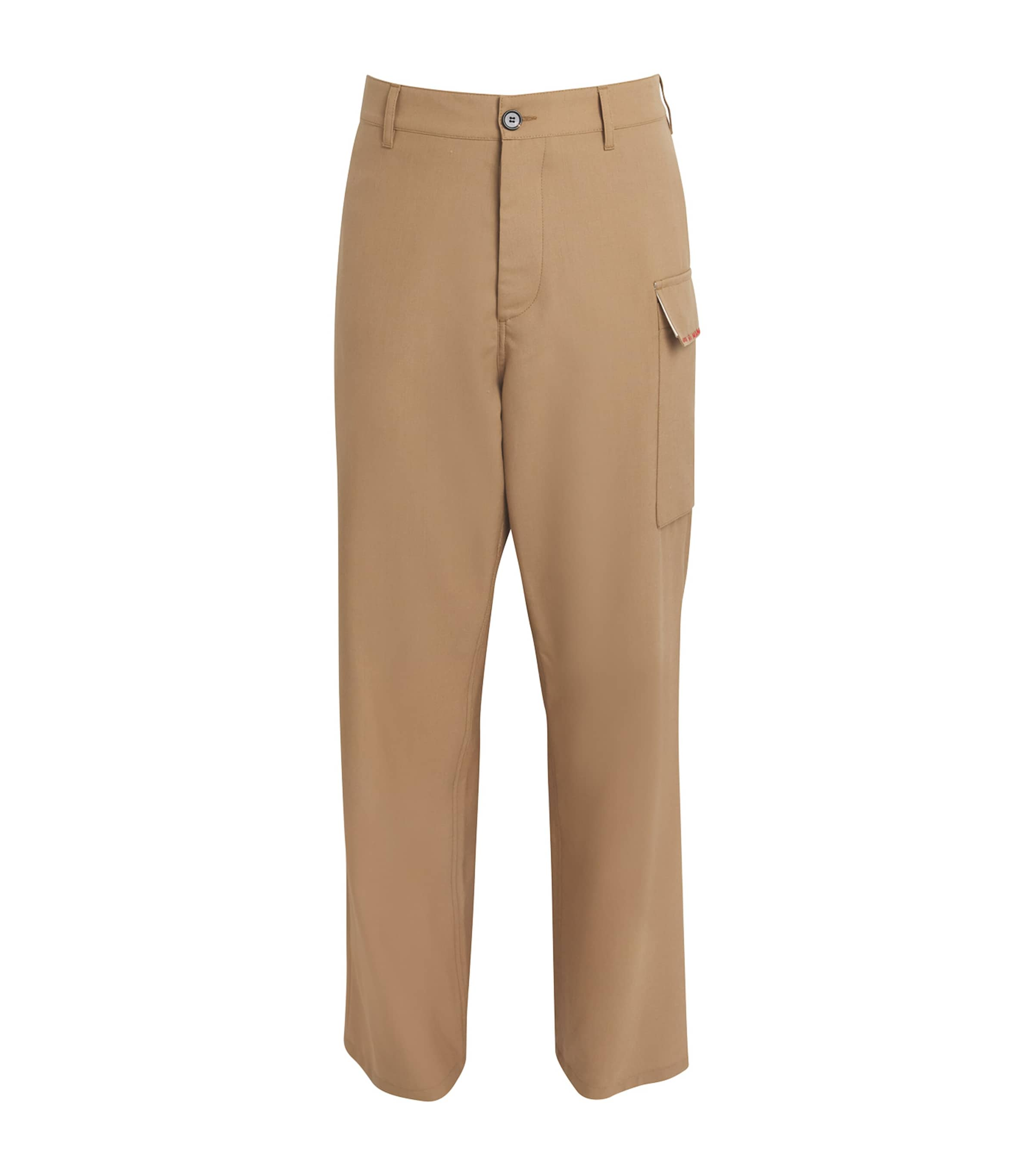 Marni Virgin Wool Cargo Trousers In Beige