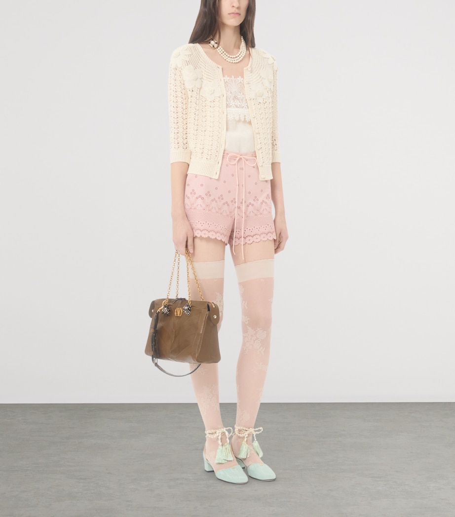 Valentino Womens Cotton Lace Shorts Image 5