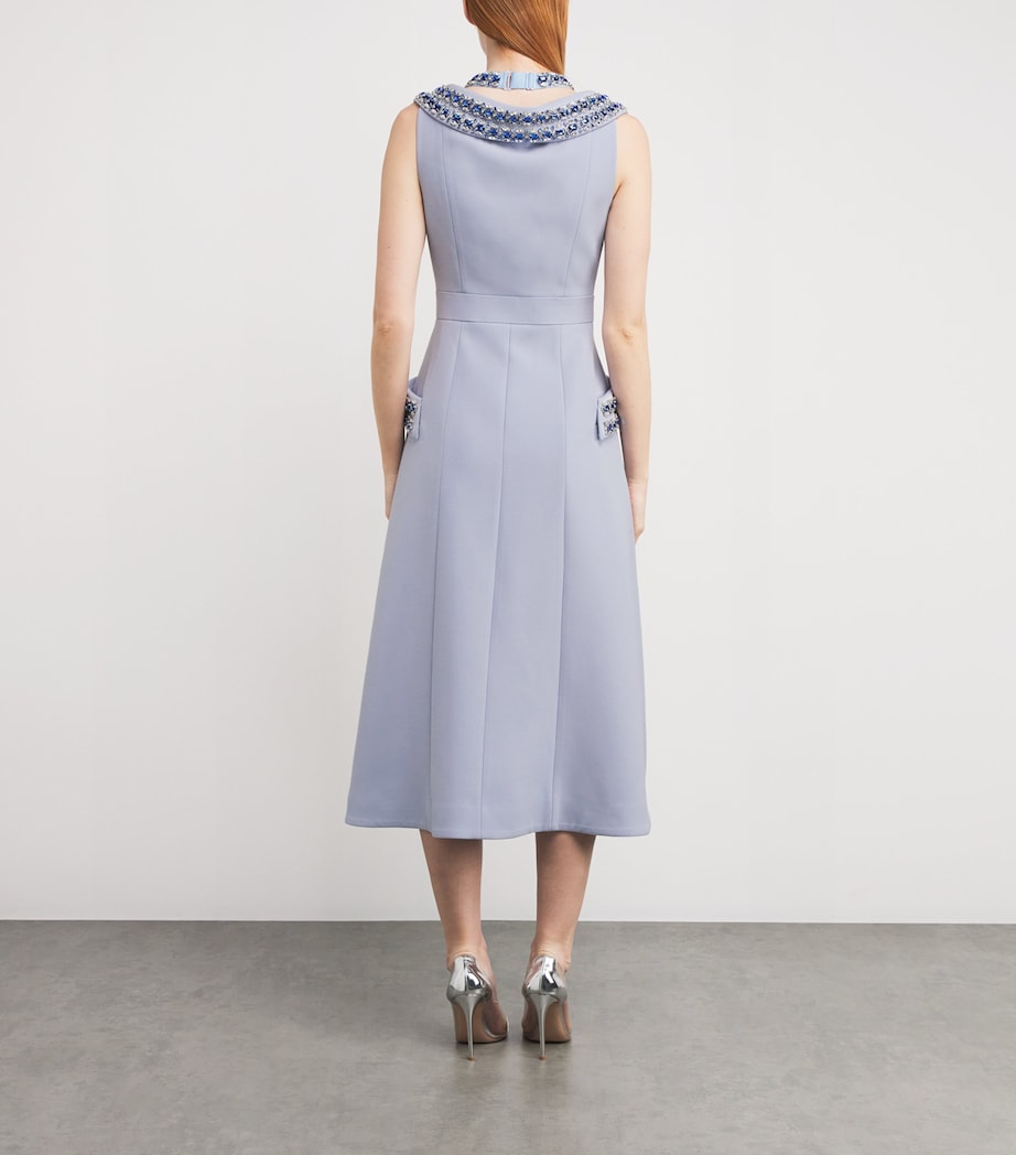 Huishan Zhang Womens Emerson Blazer Midi Dress Pale Blue Image 3