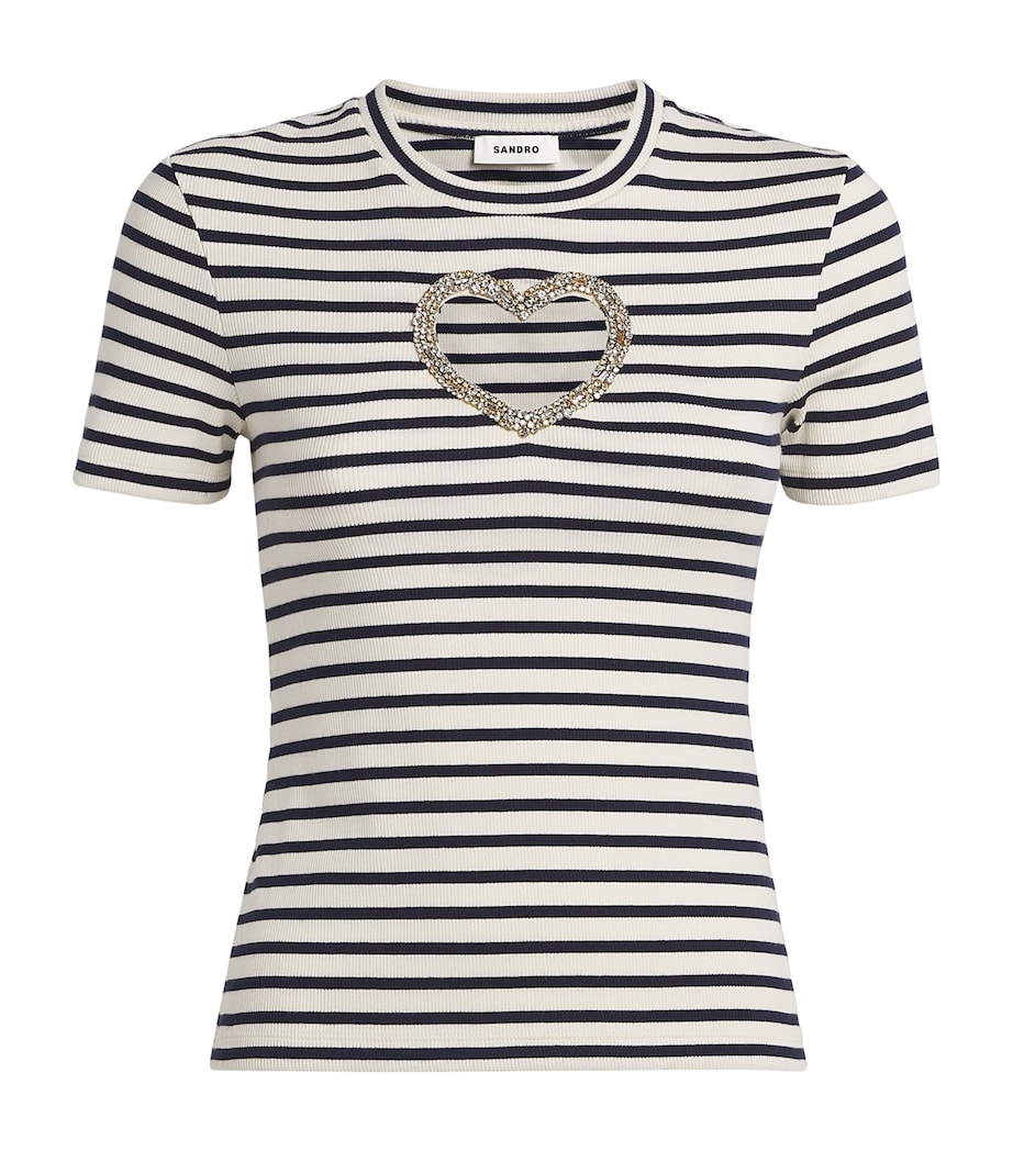 Stripe Cut-Out T-Shirt ECRU Image 1