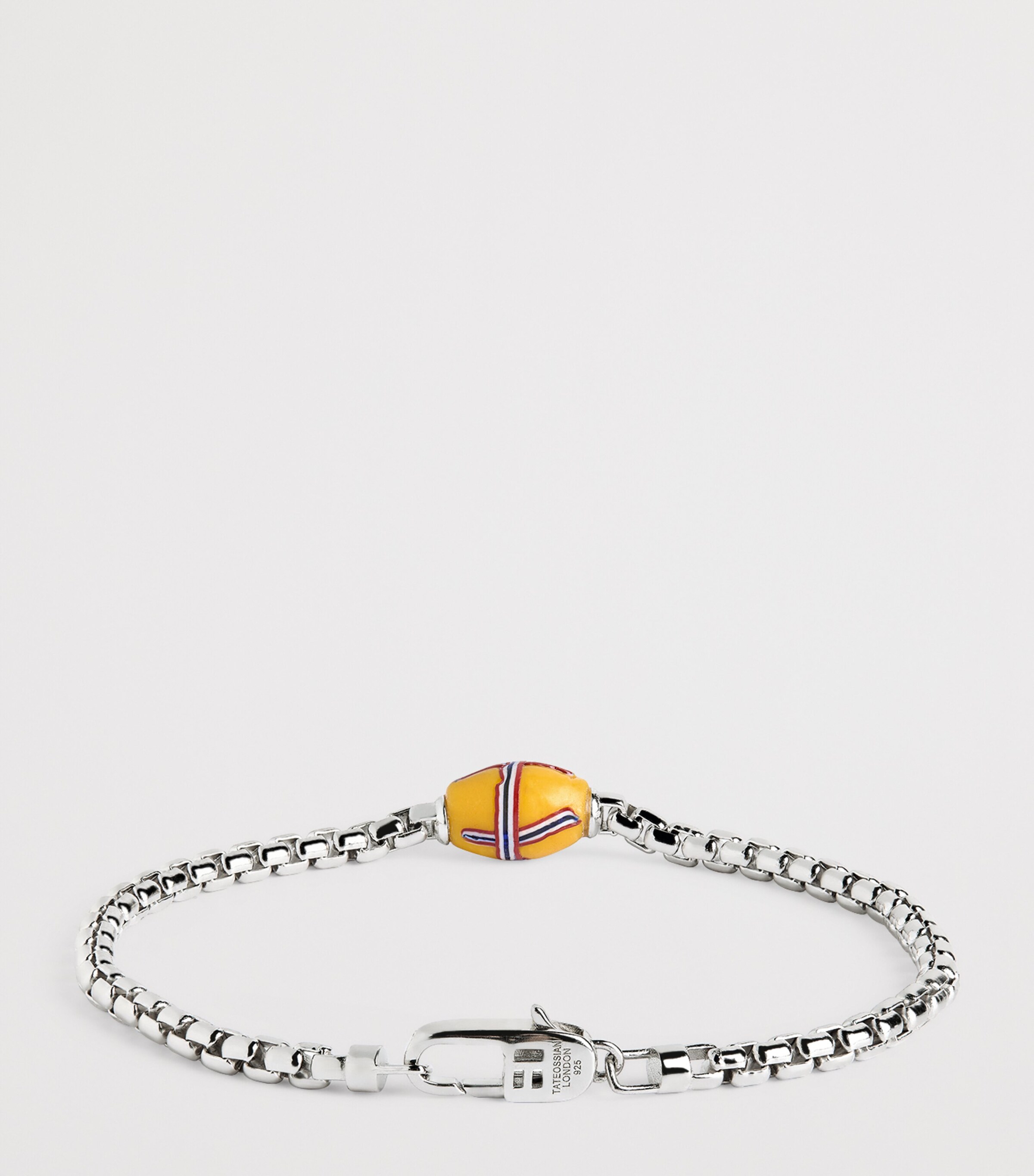 Tateossian Sterling Silver French Cross Chain Bracelet Yellow Image 2