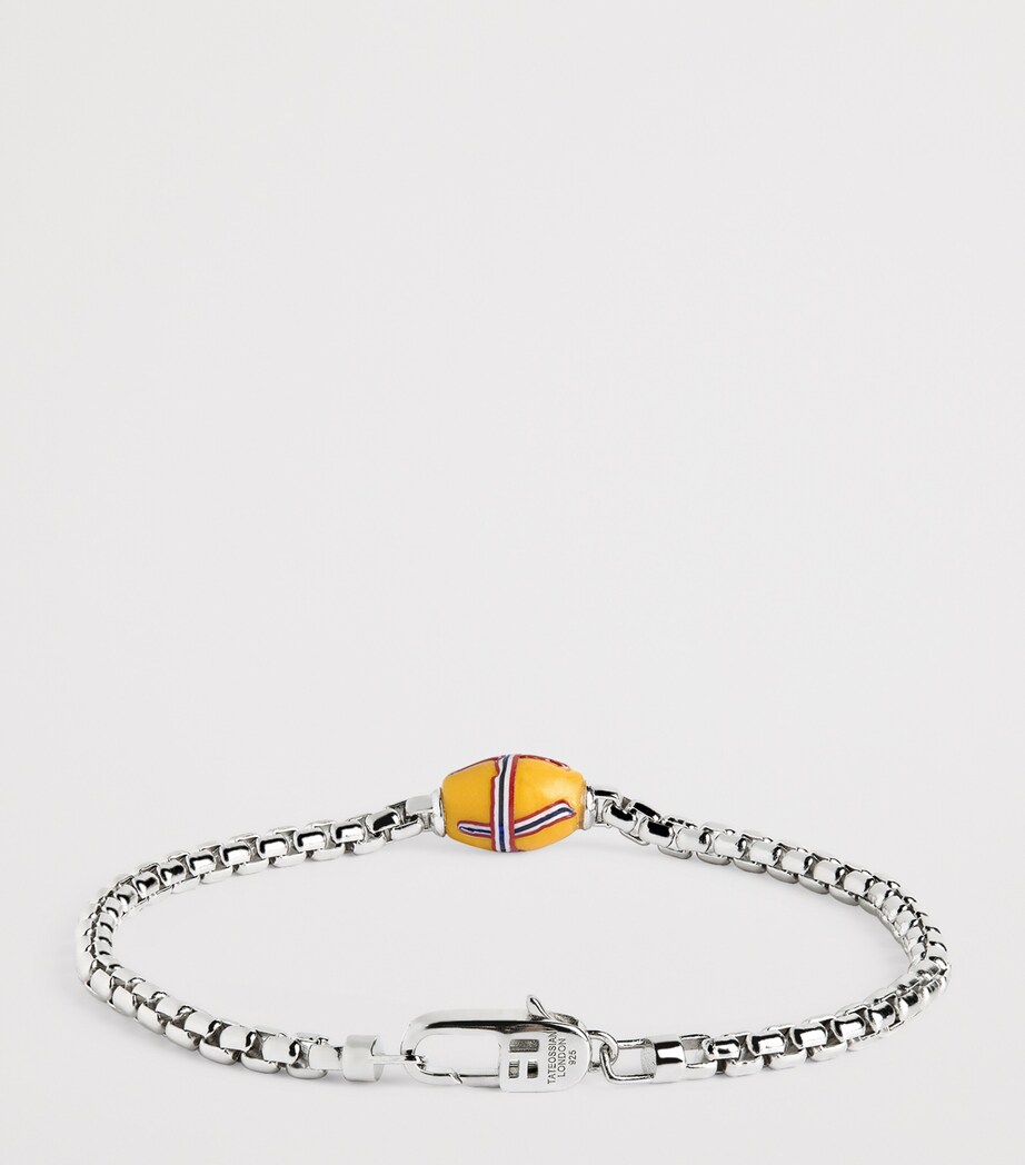 Tateossian Sterling Silver French Cross Chain Bracelet Yellow Image 2