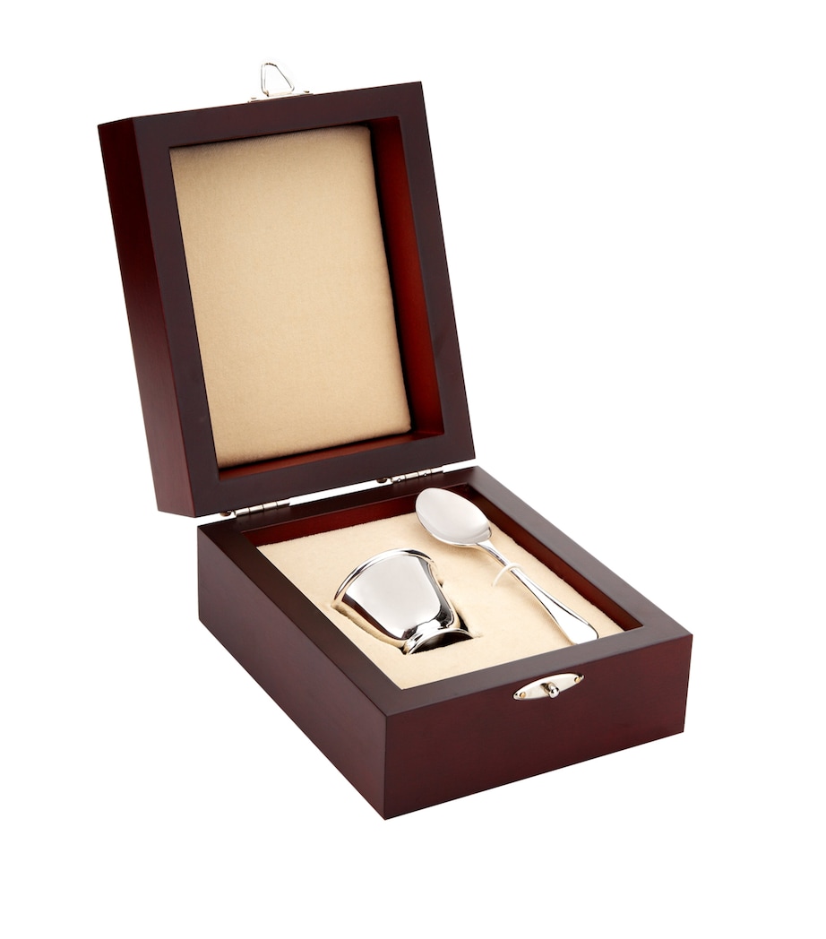 Sterling Silver Egg Cup and Spoon in Presentation Case SILVER Image 1