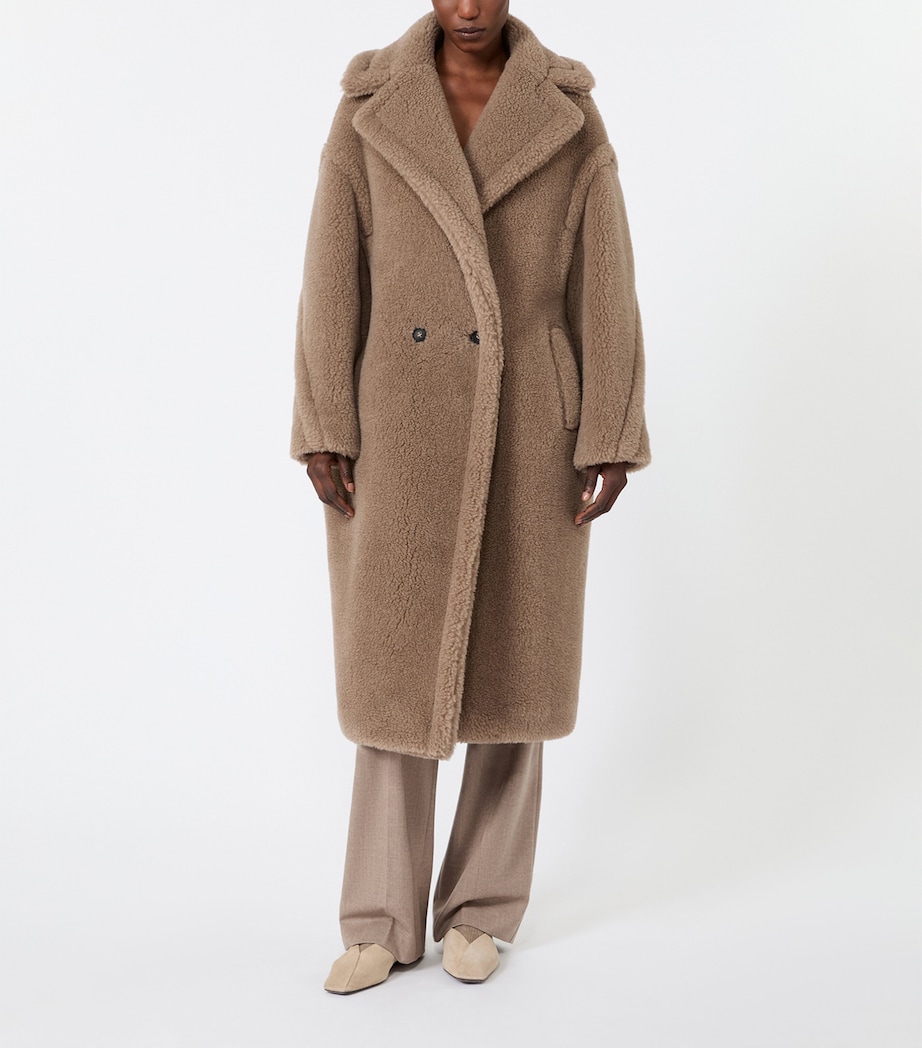 Max Mara Womens Cashmere-Silk Teddy Coat Sand Image 3