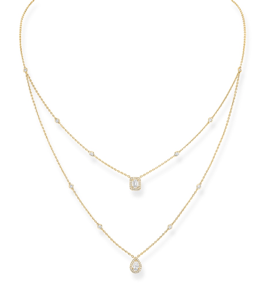 Yellow Gold and Diamond My Twin Layered Necklace YELLOW GOLD Image 1