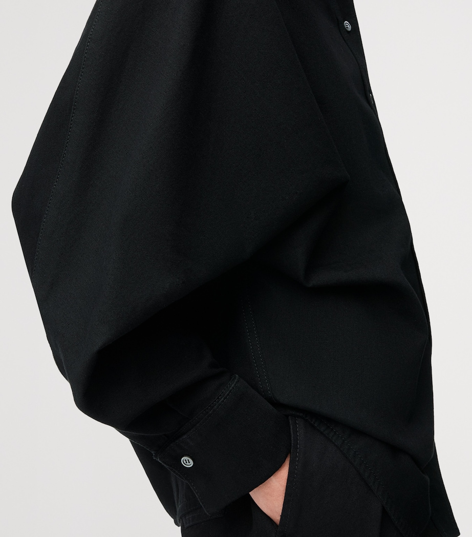 Cotton Wrap Shirt BLACK Image 4