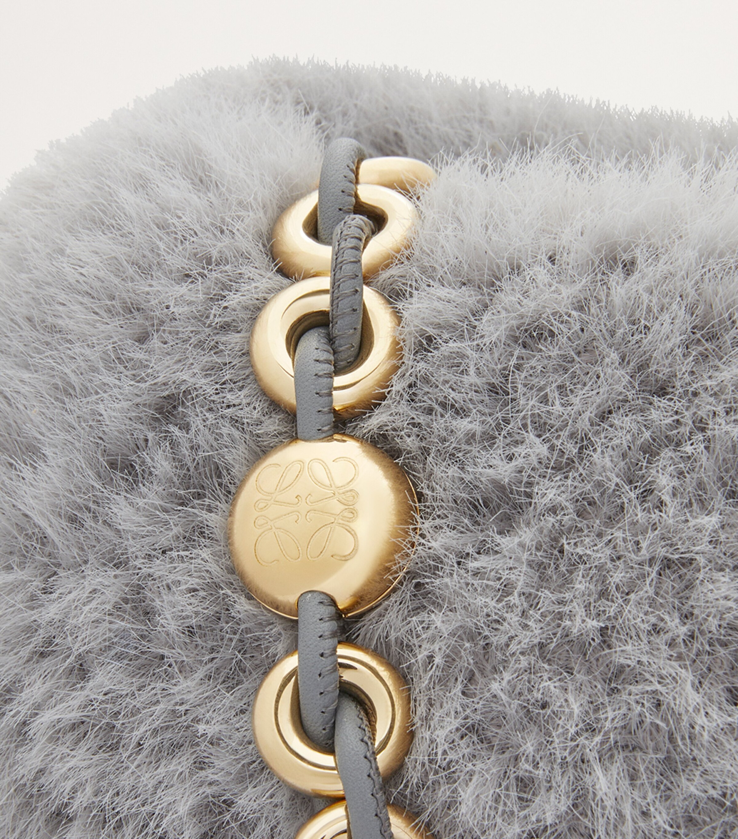 Medium Brushed Knit Flamenco Purse SILVER GREY Image 8