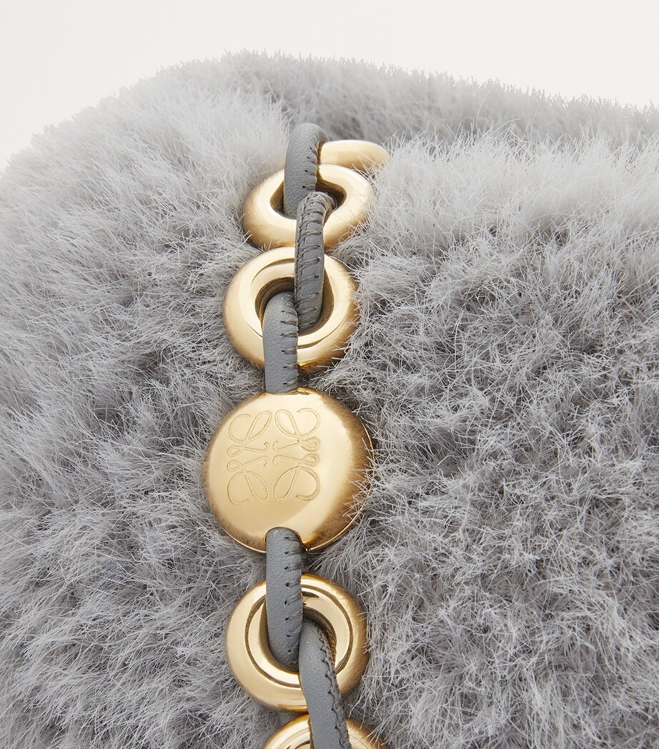 Medium Brushed Knit Flamenco Purse SILVER GREY Image 8