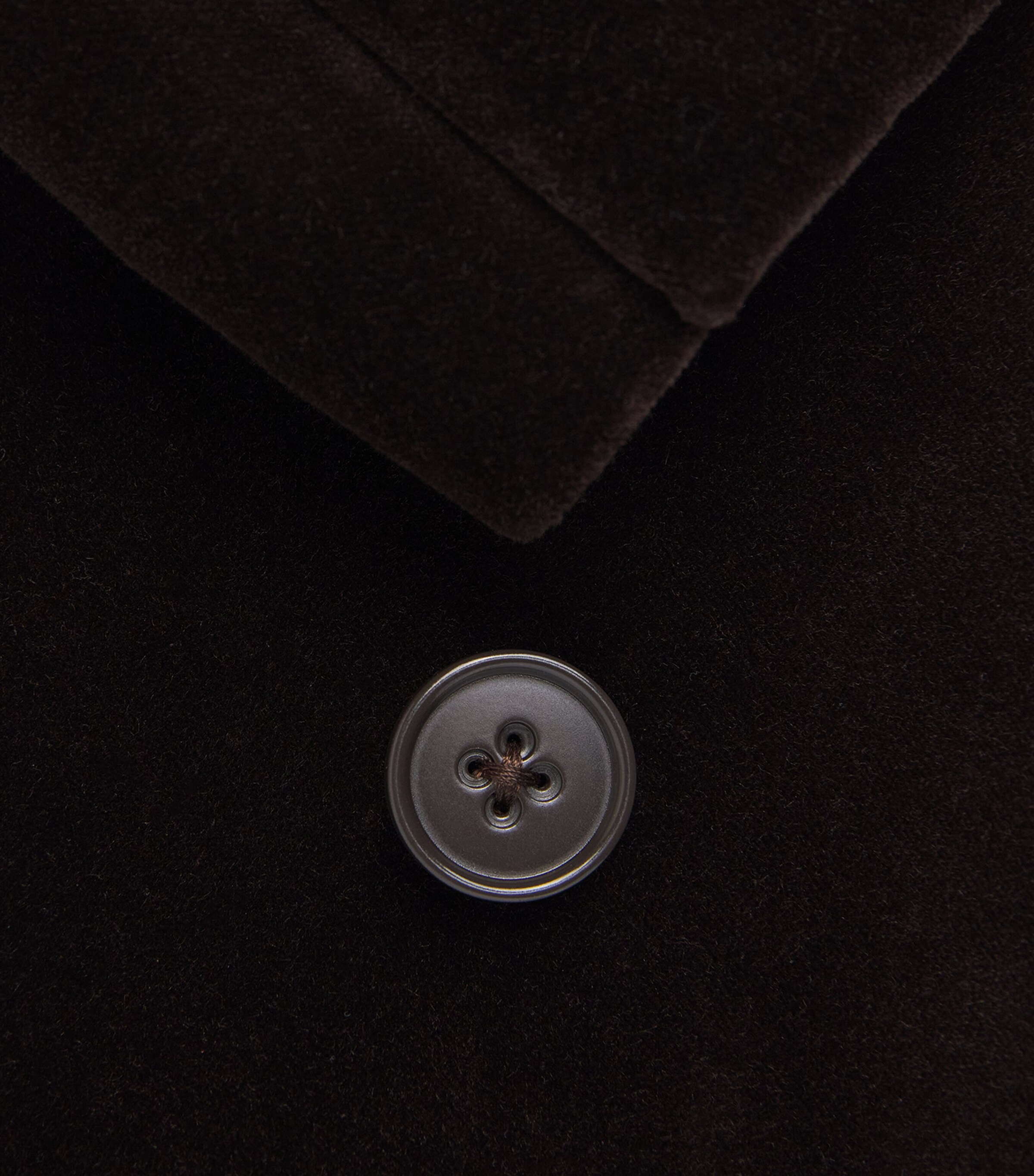 Velvet Double-Breasted Kent Suit Jacket DARK LUGGAGE BROWN Image 5