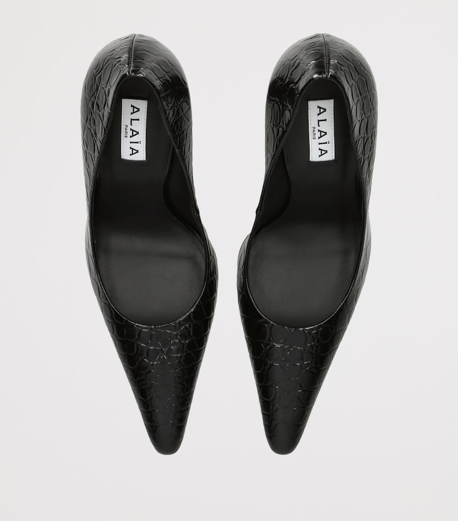 Leather Point-Toe Pumps 90 BLACK Image 4