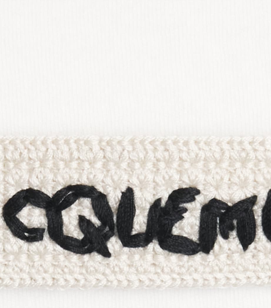 Jacquemus Mens Cotton Crochet Logo T-Shirt Bg Kntd Ptch Wht Image 6