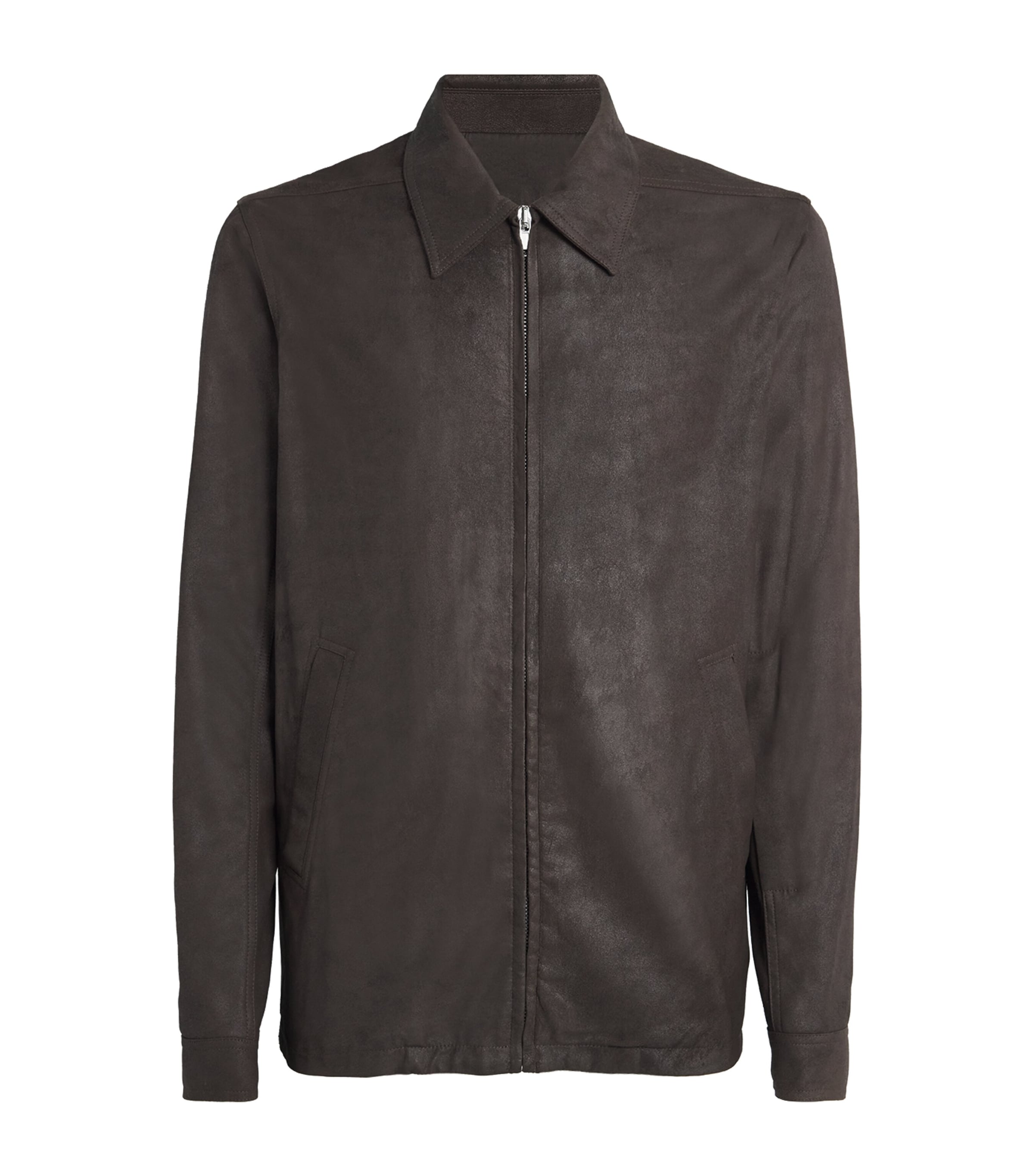 Rick Owens Brad Leather Jacket In Brown
