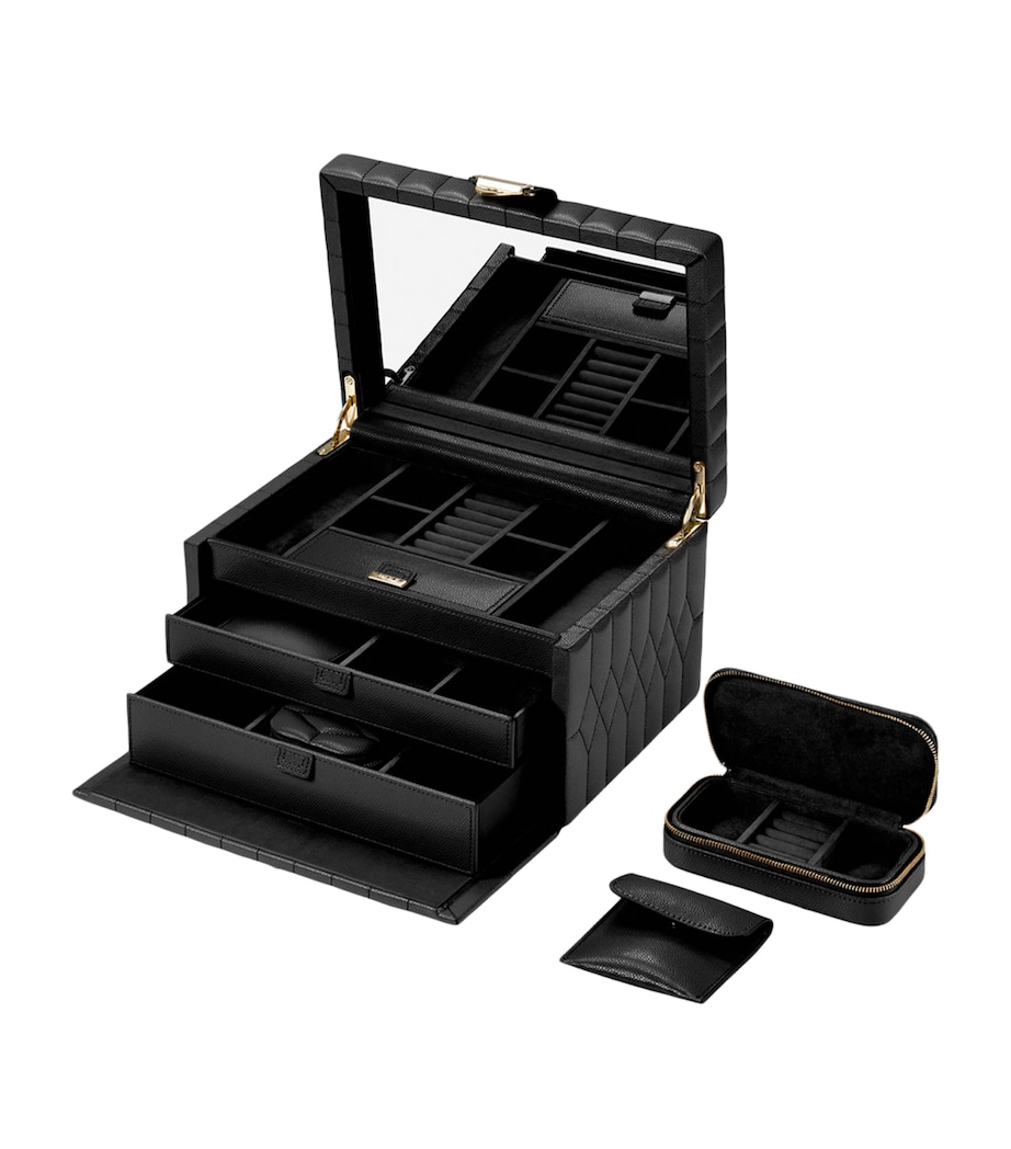WOLF Medium Lauren Jewellery Box Black Image 2