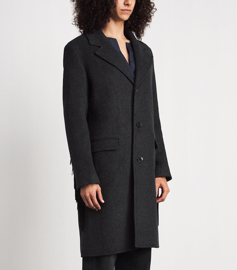 FRAME Womens Wool-Blend The Rodeo Coat Charcoal Image 4