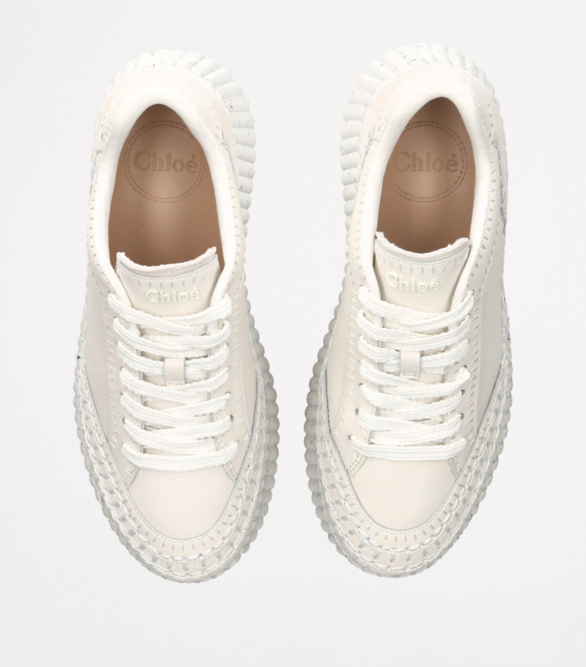 Leather Nama Runner Platform Sneakers WHITE Image 4