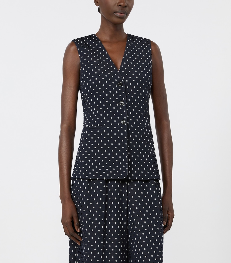 Max Mara Womens Polka Dot Waistcoat Ultramarine Image 3