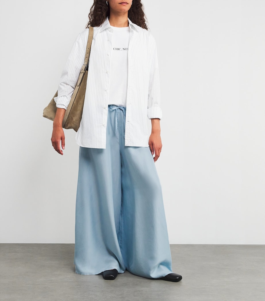 Silk Shades Of Nature Wide-Leg Trousers LIGHT BLUE Image 2