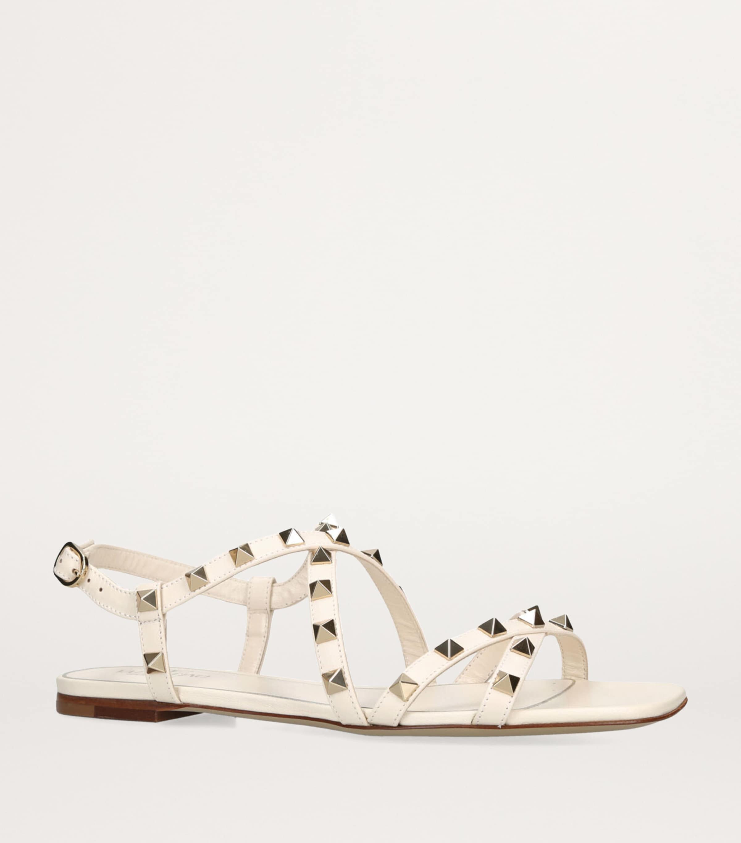 Leather Rockstud Sandals WINTER WHT Image 4