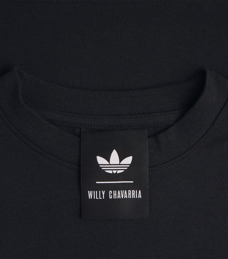Willy Chavarria Mens x adidas Originals Logo T-Shirt Black Image 6