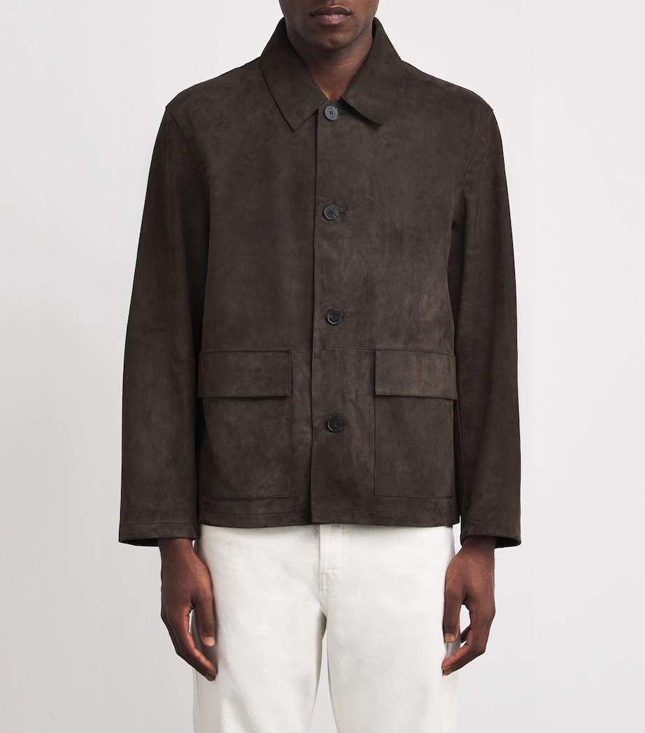 Suede Chore Shirt Jacket DARK BROWN Image 3
