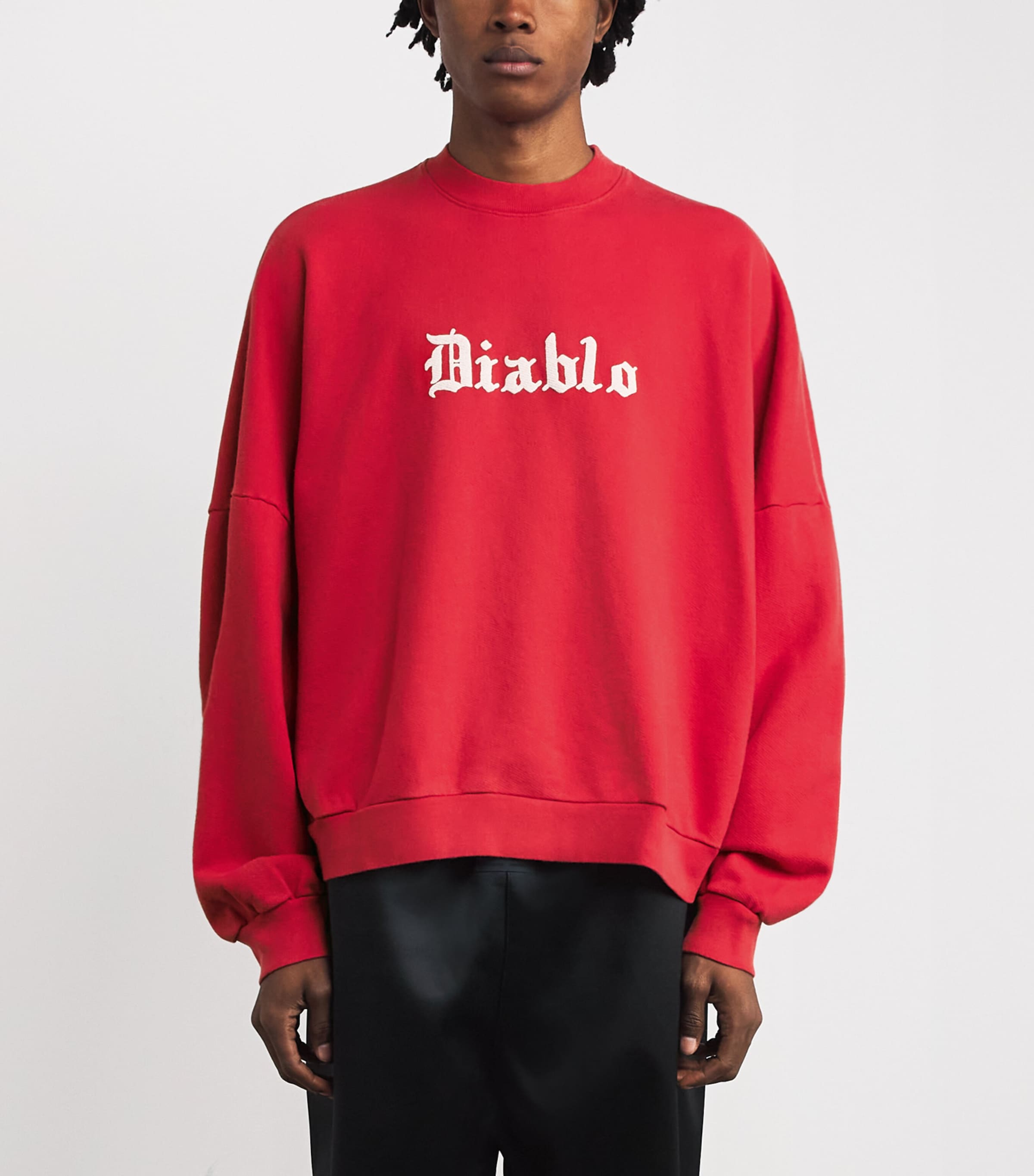 Cotton Diablo Hooligan Sweatshirt RED Image 3