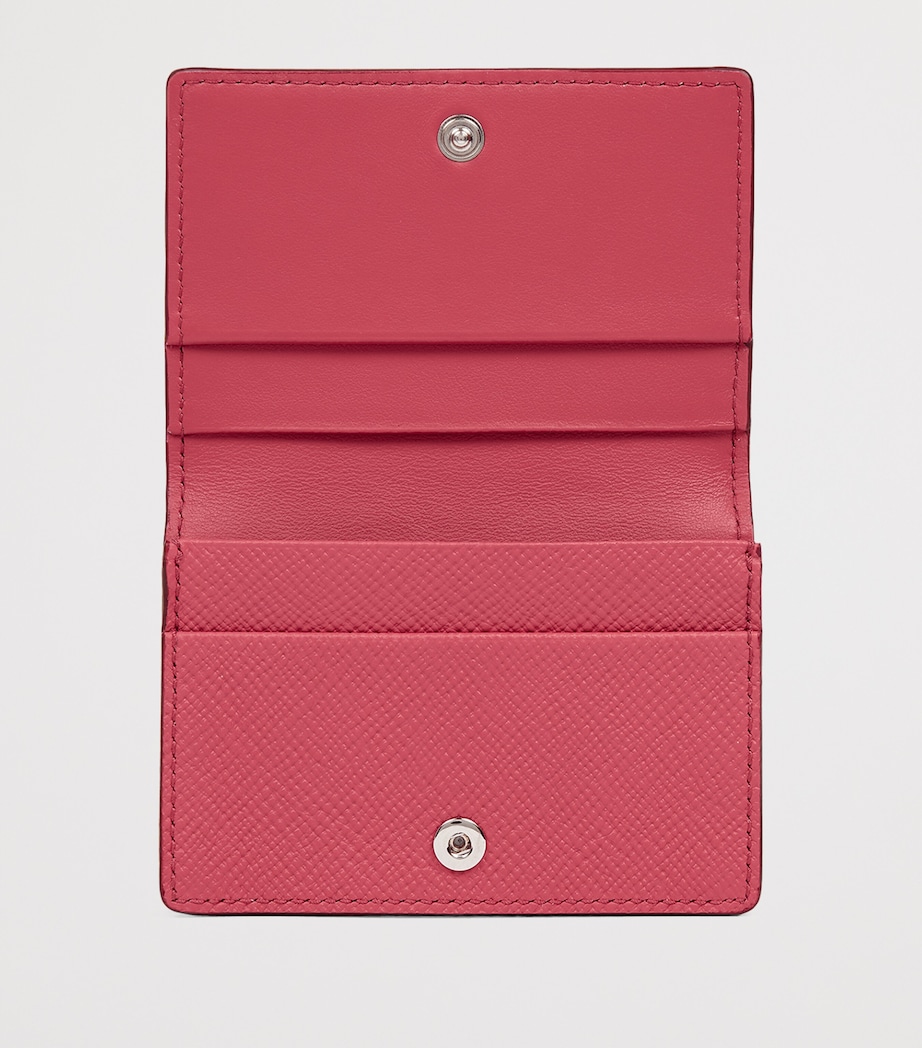 Panama Leather Folded Card Holder RASPBERRY Image 2