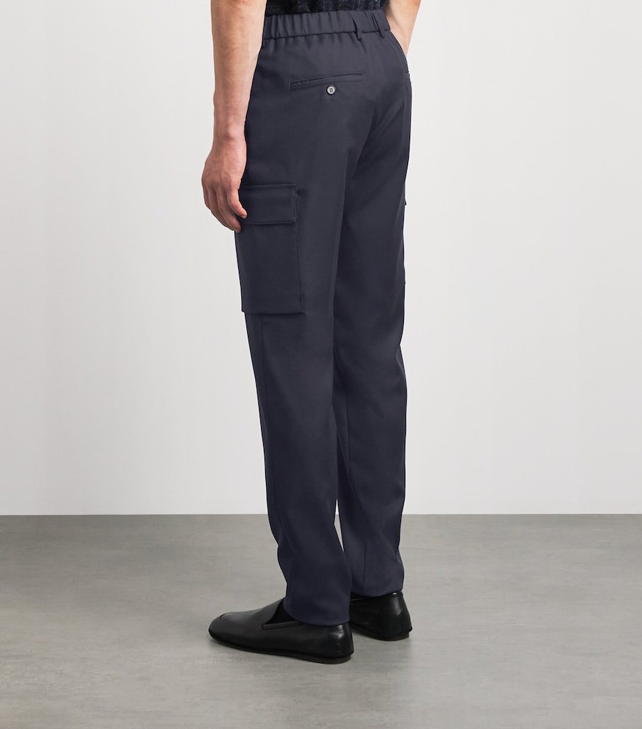 Paul & Shark Mens Virgin Wool Cargo Trousers Blue Image 5