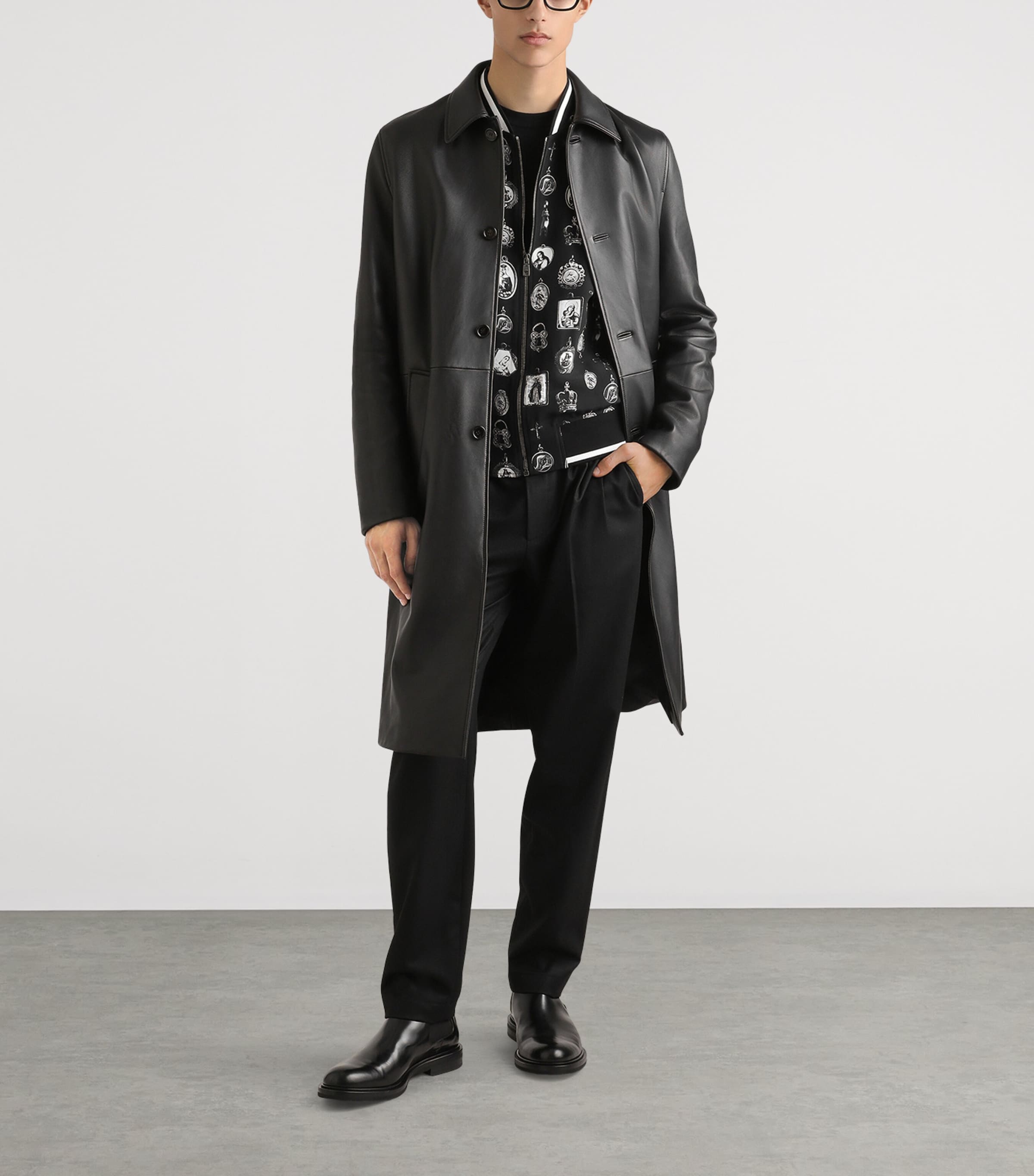 Virgin Wool-Cotton Trousers N0000 BLACK Image 2