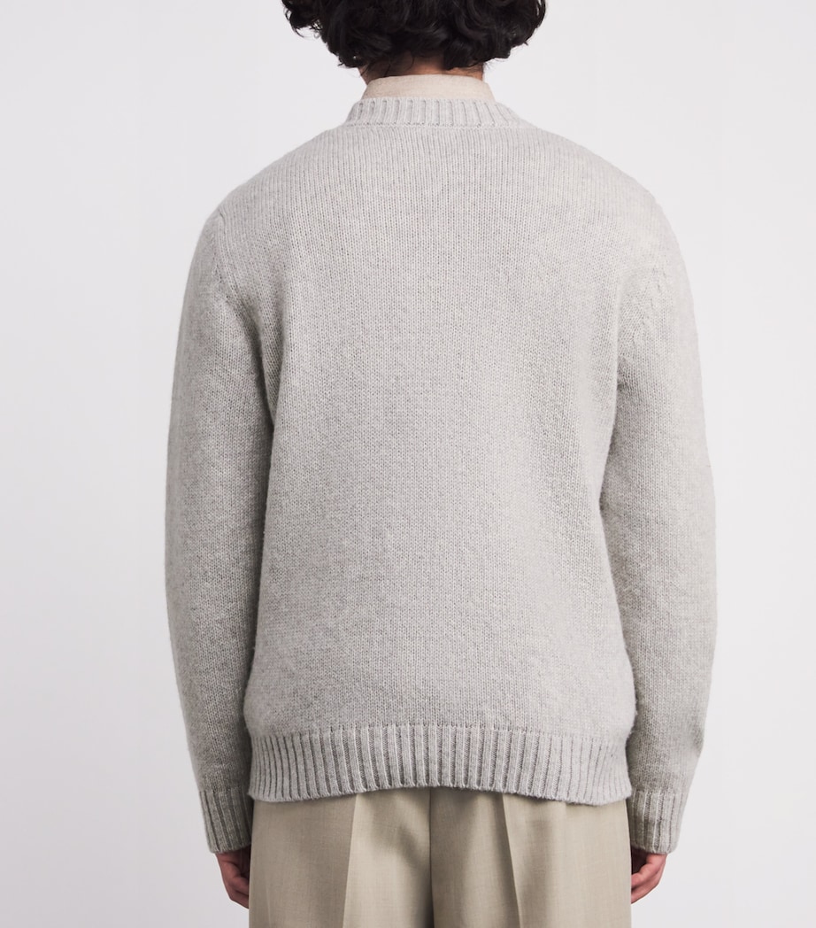 Wool V-Neck Sweater GRIGIO CHIARO MELANG Image 4