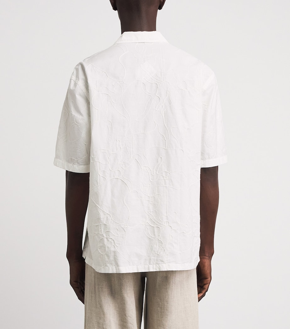 BOSS Mens Cotton Embroidered Shirt White Image 5