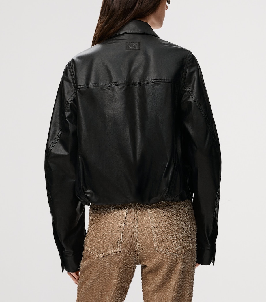 Lambskin Relaxed Leather Jacket BLACK Image 4