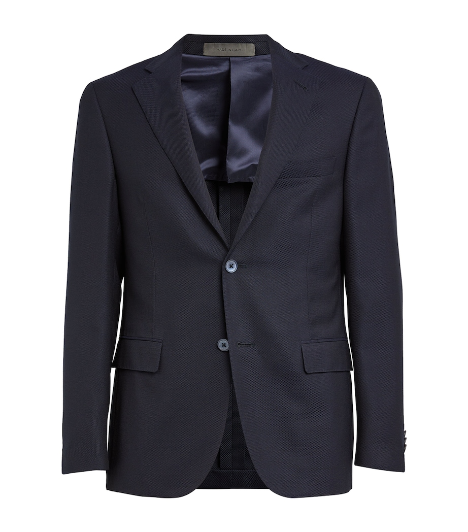 Hopsack Wool Blazer 003-NAVY Image 1