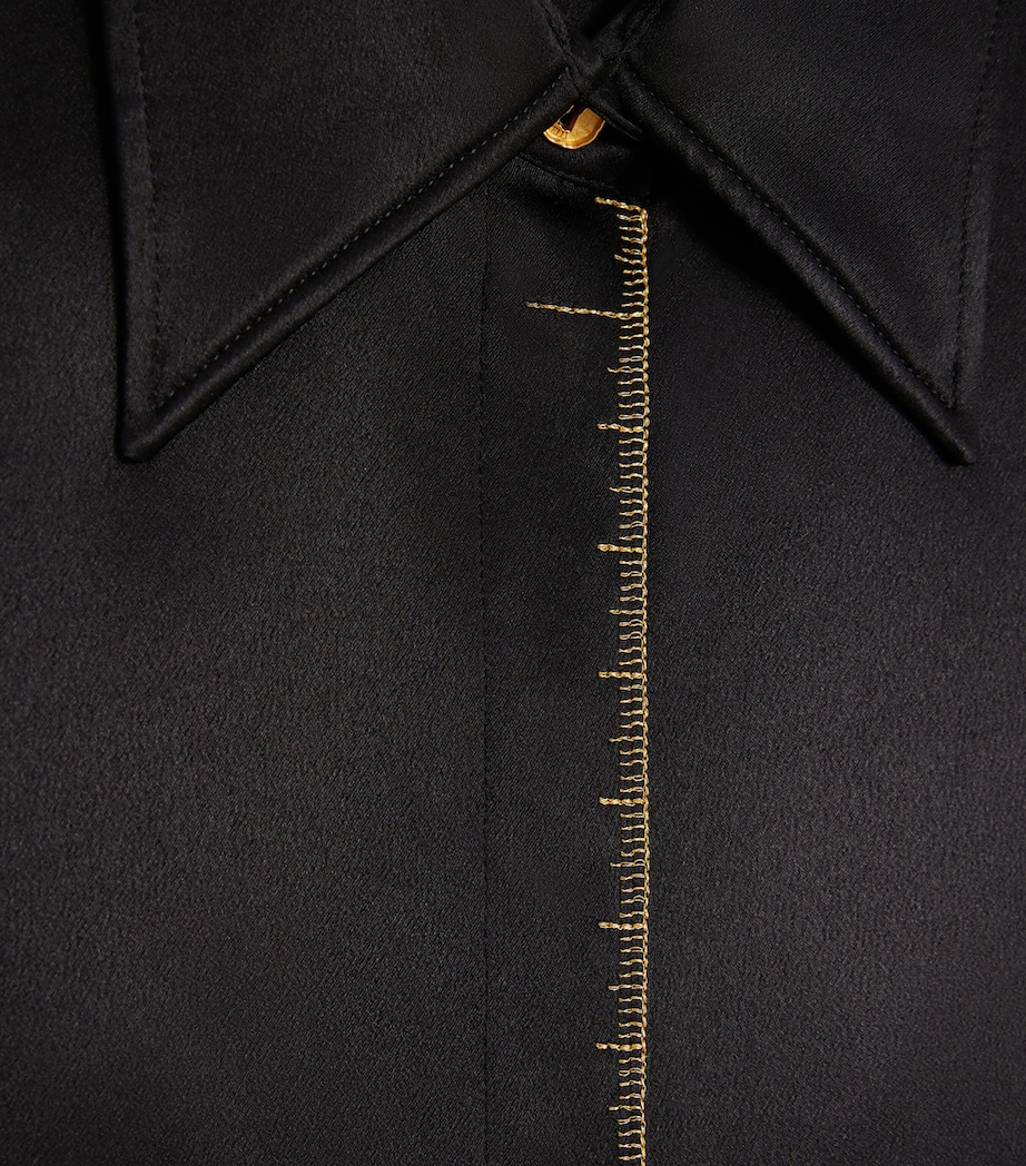 Schiaparelli Womens Silk Measuring Tape Shirt Black Image 4