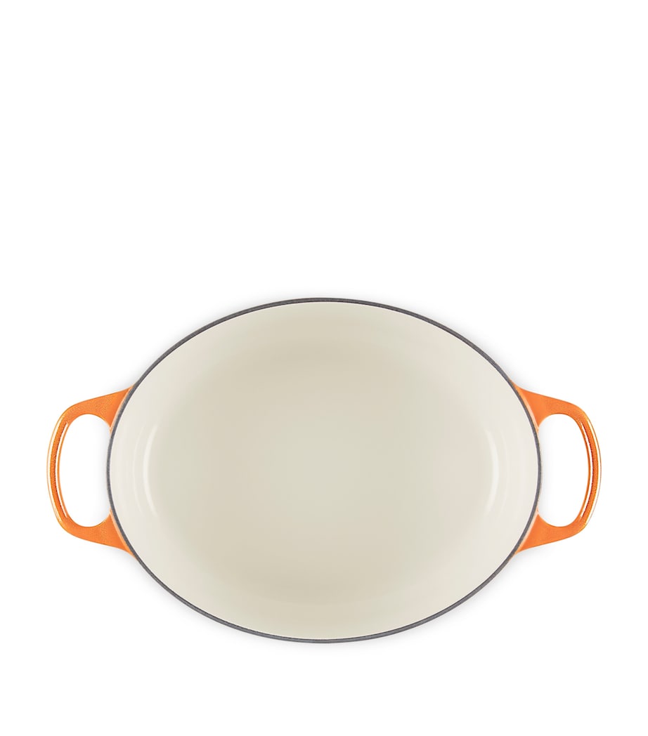 Cast Iron Flamme Dorée Oval Casserole Dish (29cm) ORANGE Image 5
