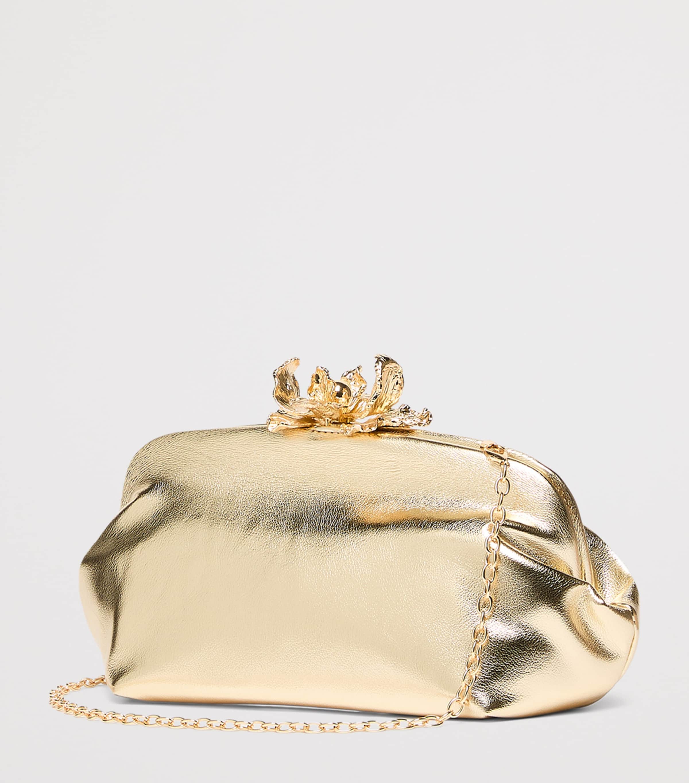 Marella Metallic Clutch Bag Gold Image 3