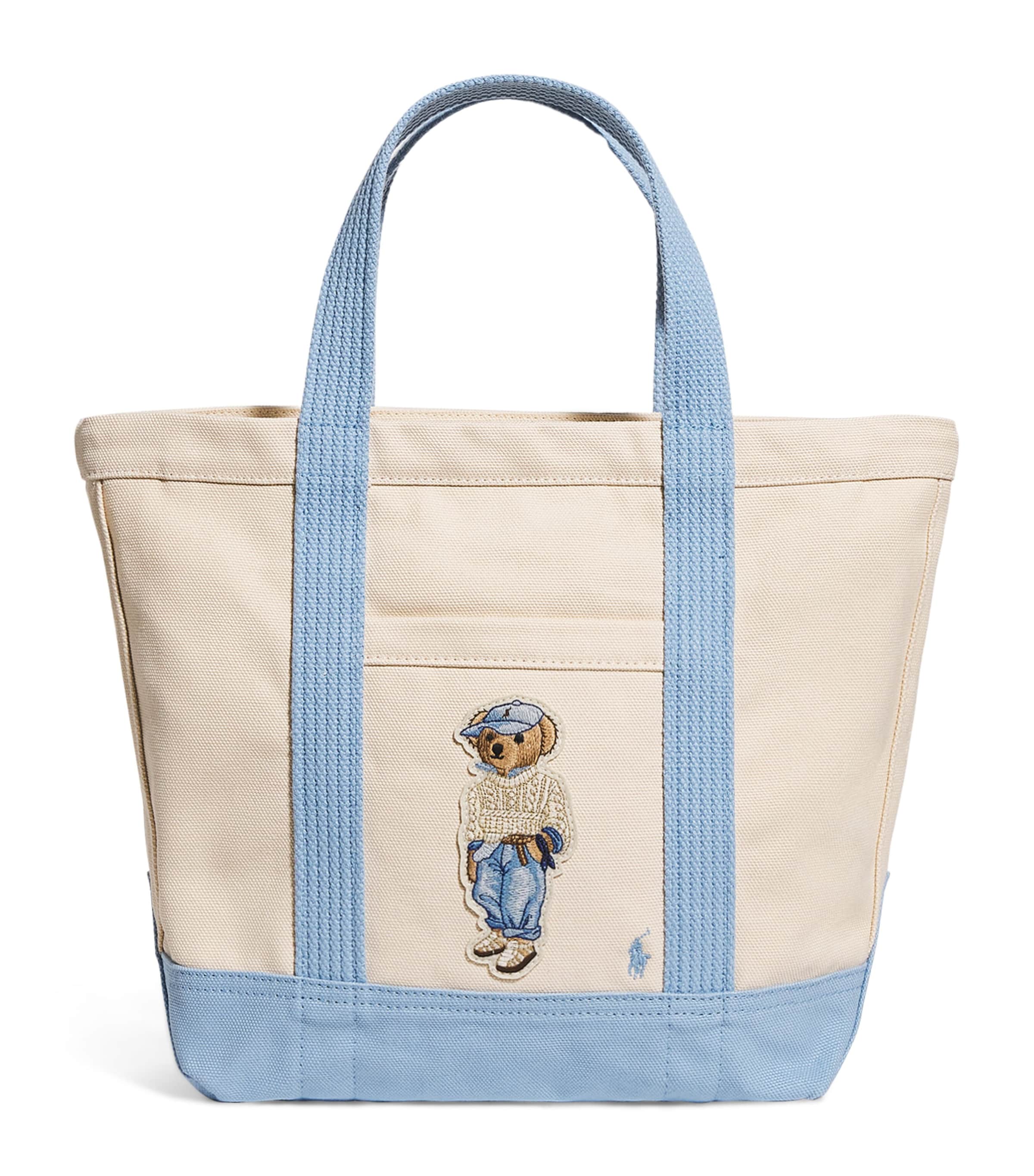 Polo Ralph Lauren Small Canvas Polo Bear Tote Bag Harrods DE