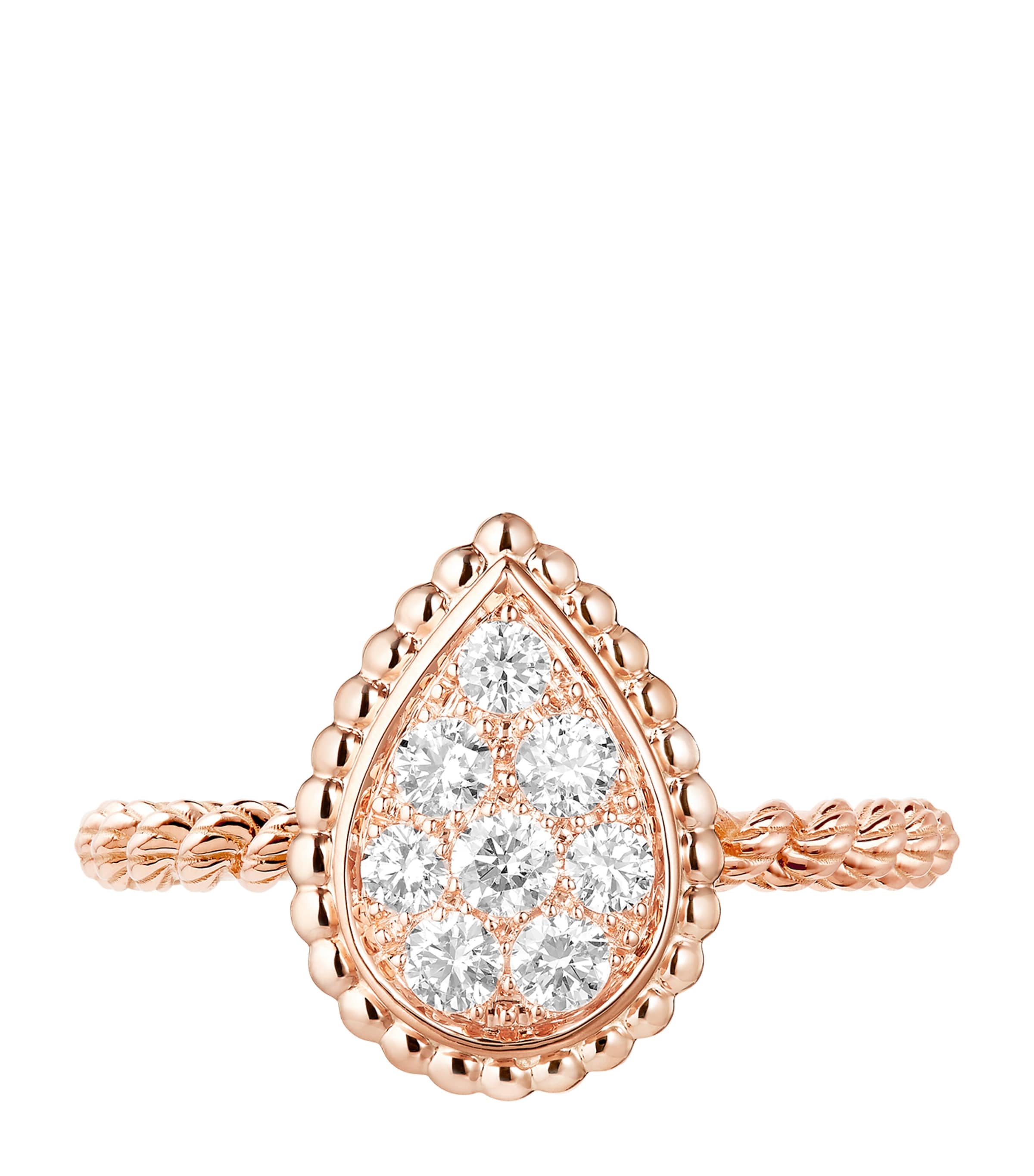 Boucheron Small Rose Gold and Diamond Serpent Bohème Motif Ring Rose Gold Image 3
