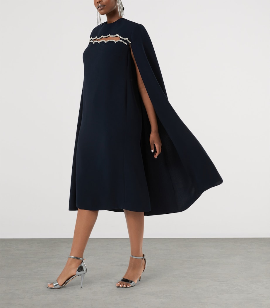 Marina Rinaldi Womens Cape-Detail Midi Dress Midnightblue Image 4