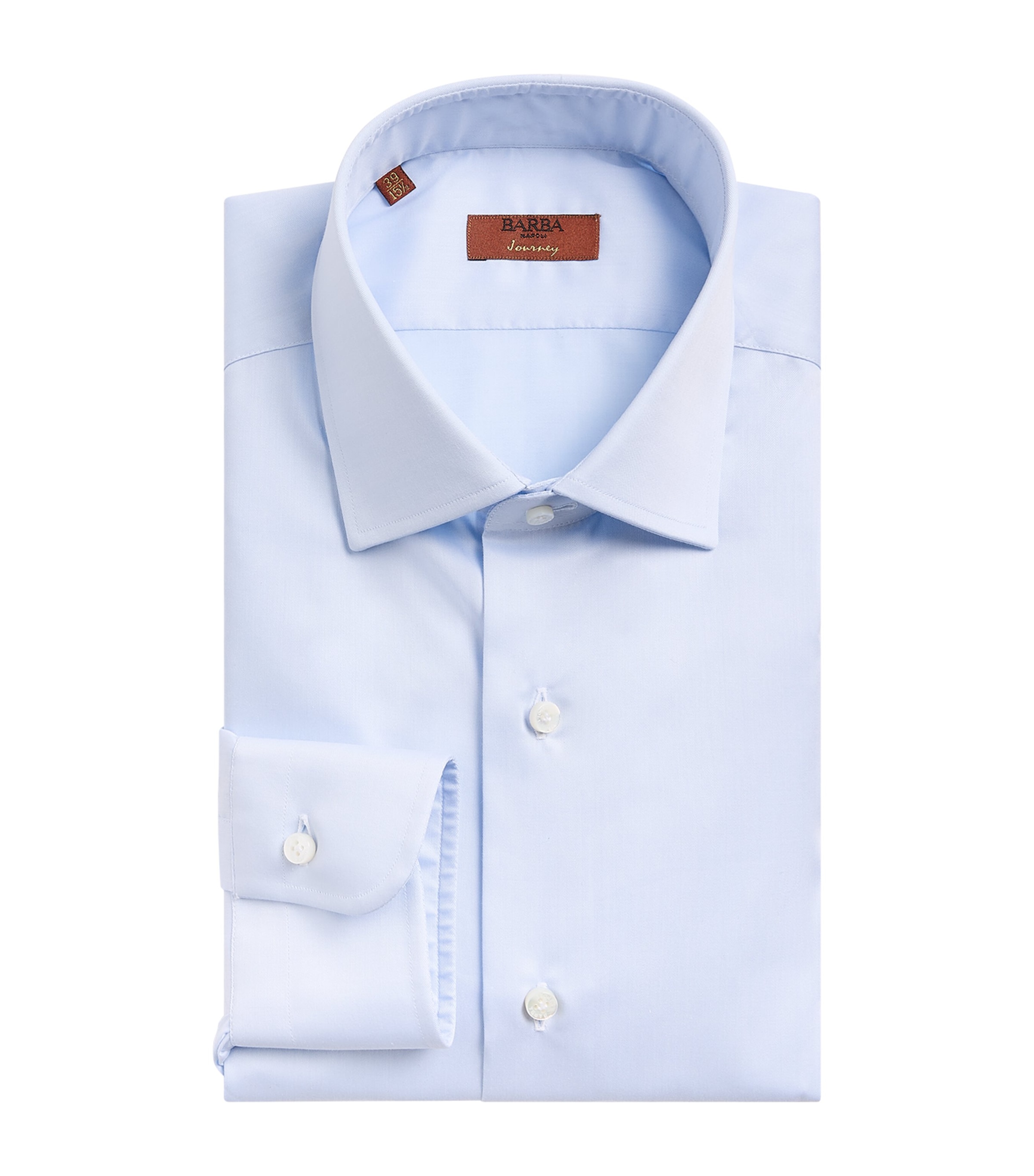 Barba Napoli Mens Cotton Twill Shirt Blue Image 1