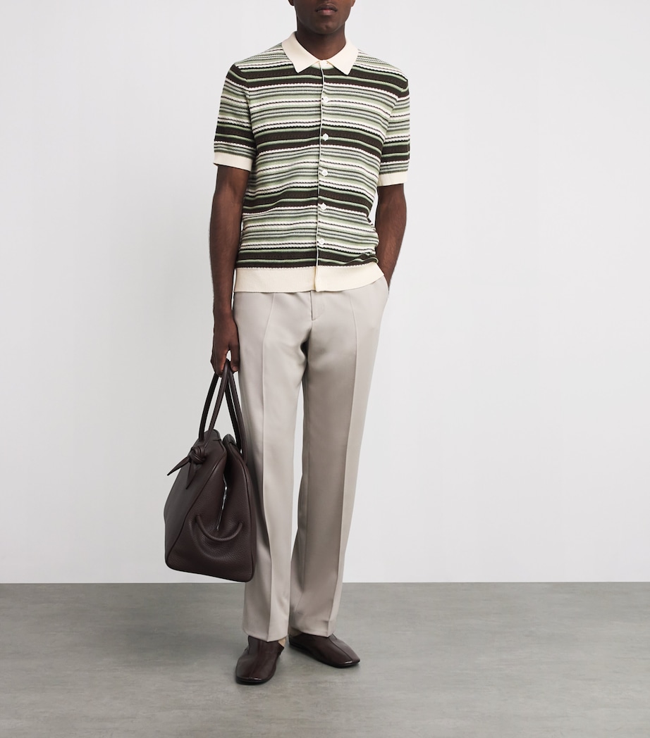 Organic Cotton Nolan Shirt GREEN STRIPE 730 Image 2