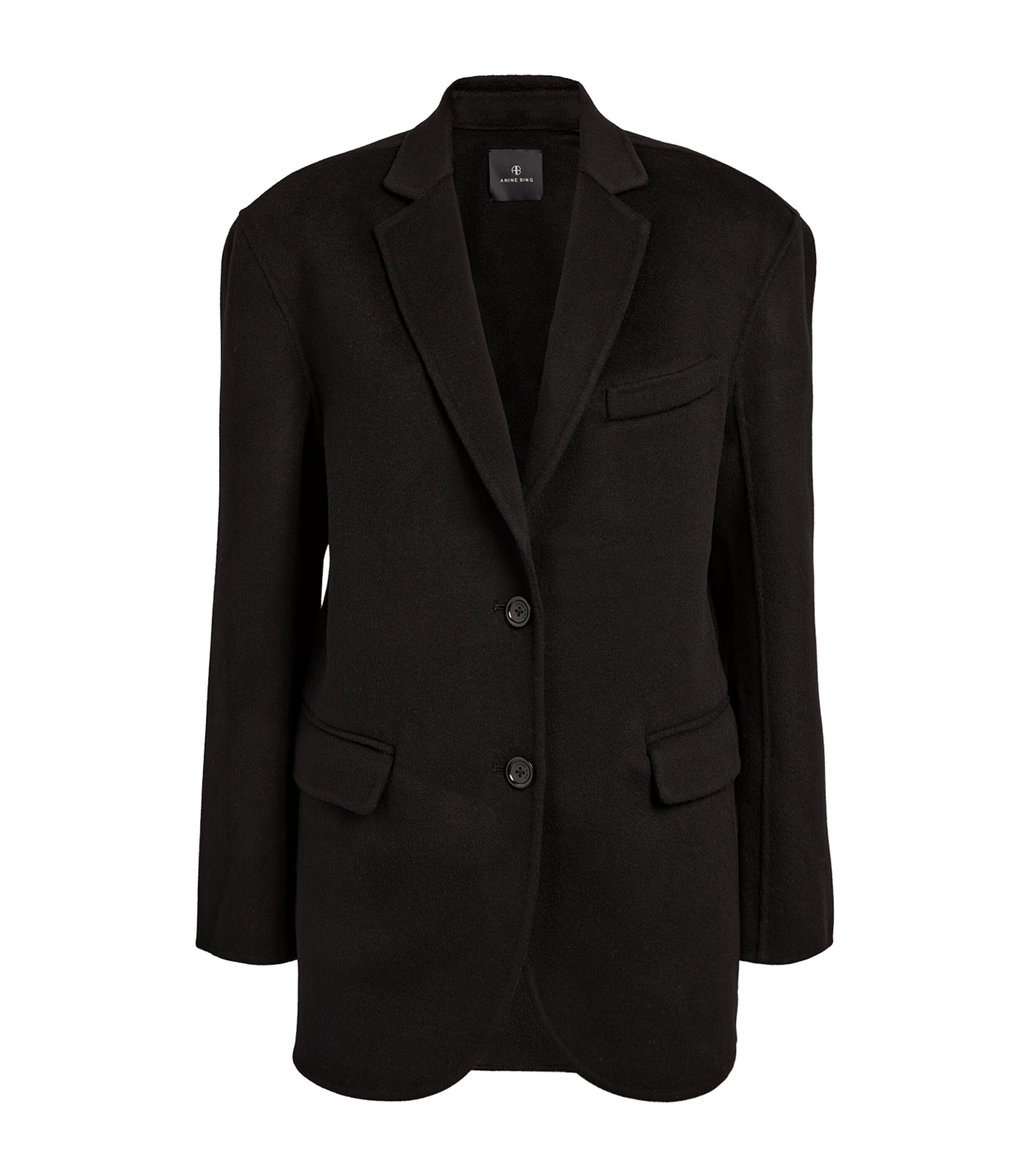 ANINE BING Womens Wool Quinn Blazer Black Image 1