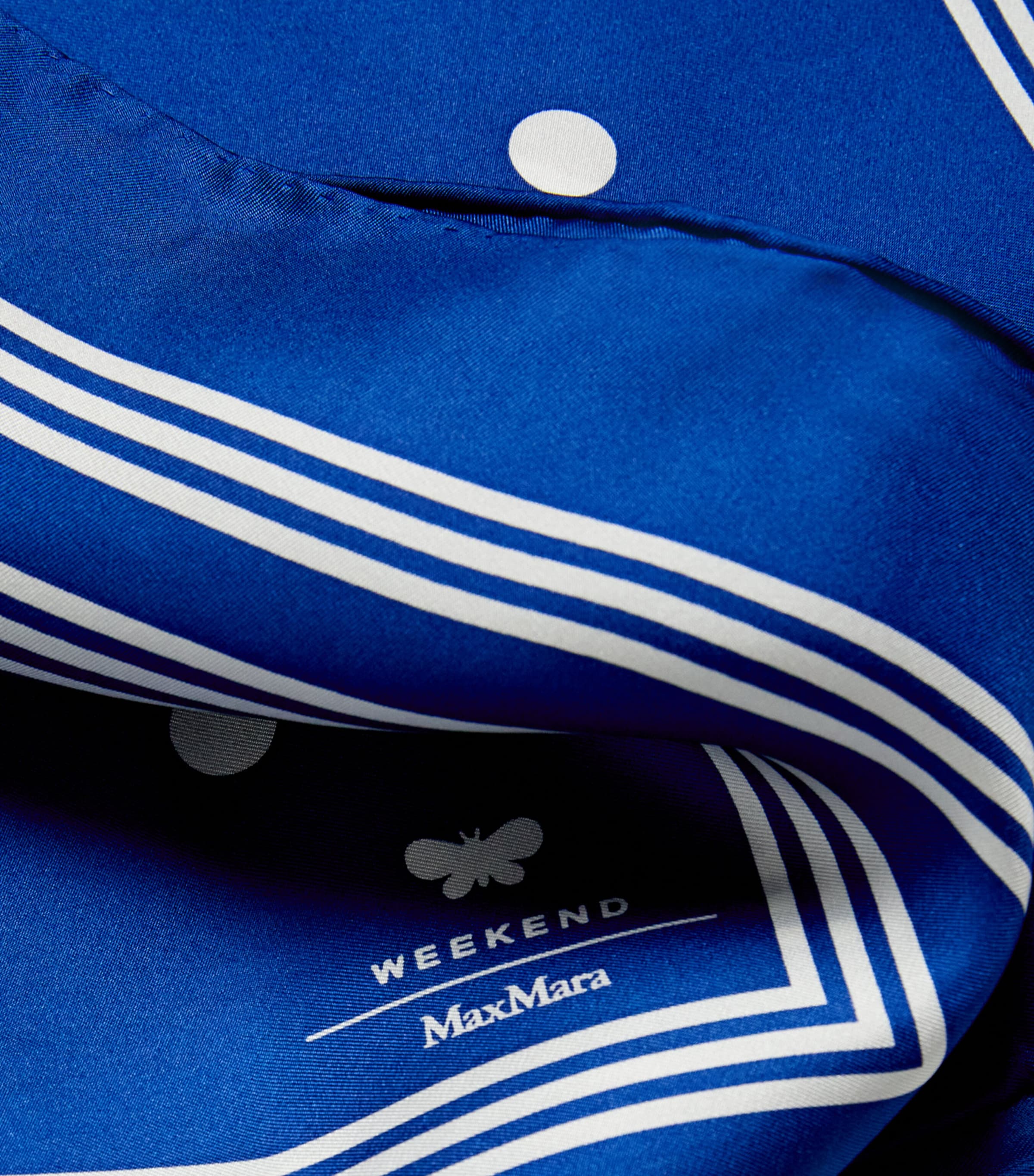 Silk Polka Dot Square Scarf CHINA BLUE Image 3